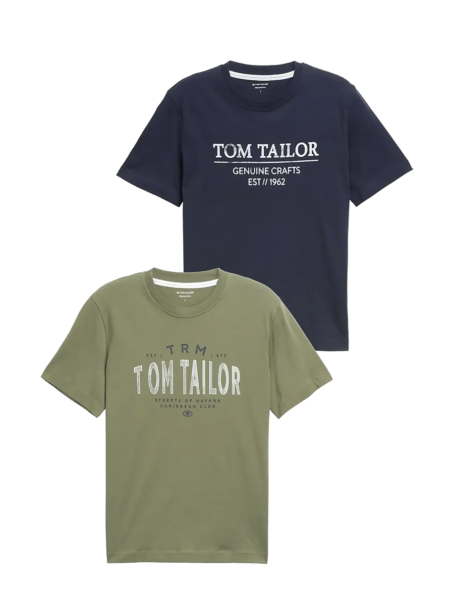 Tom Tailor - doublepack t-shirt, packaging - kortärmade t-shirts - oak leaf green - 1