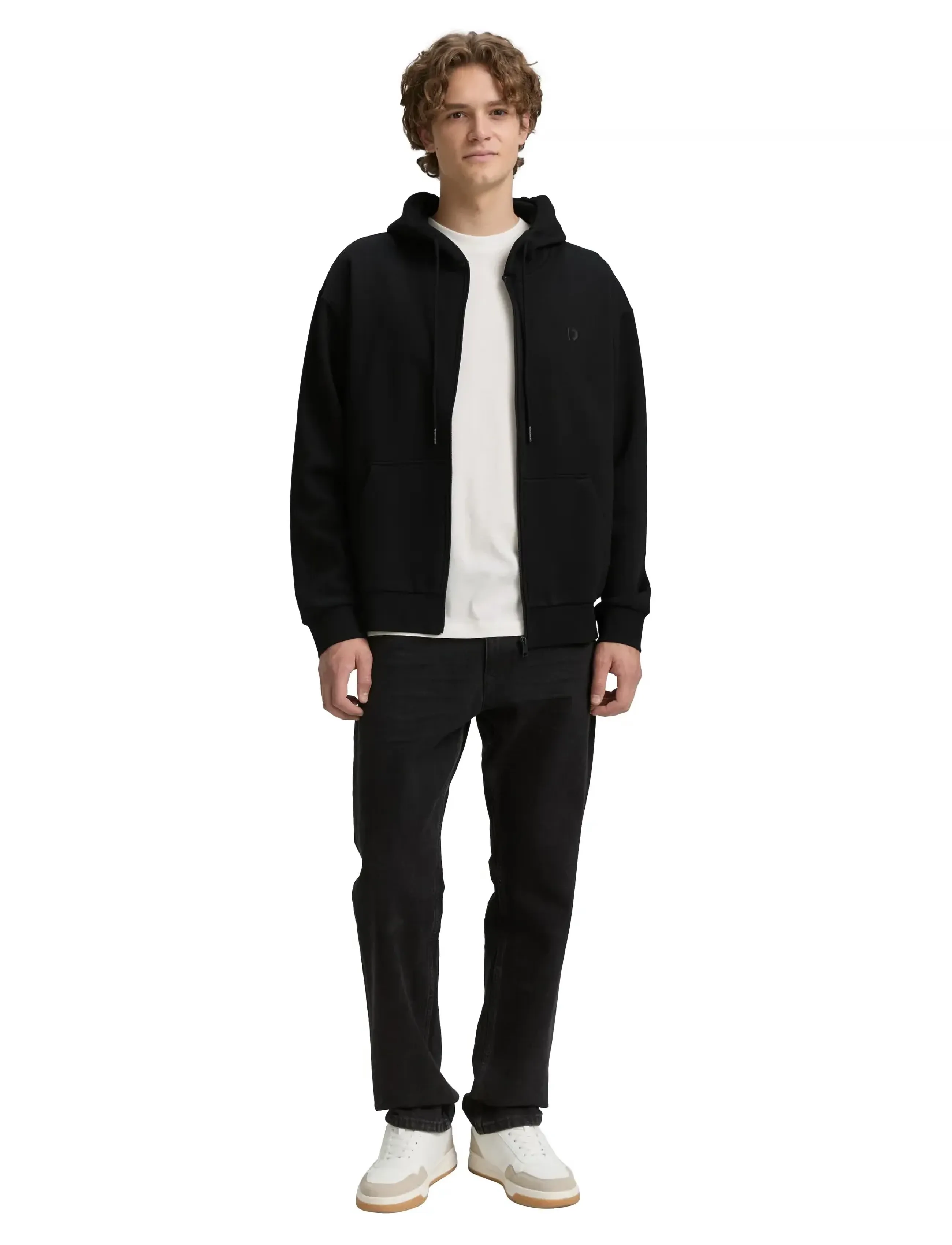 Tom Tailor Sweat Hoodie Jacket, L, Jackets, Schwarz - Light Männerswear