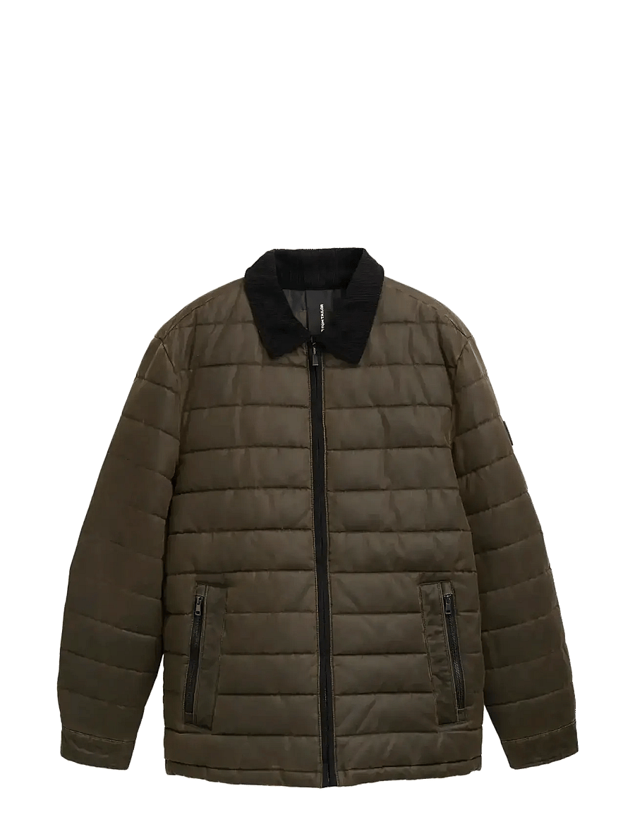 Tom Tailor - midlayer coated overshirt - donsjassen - dark brown melange - 1