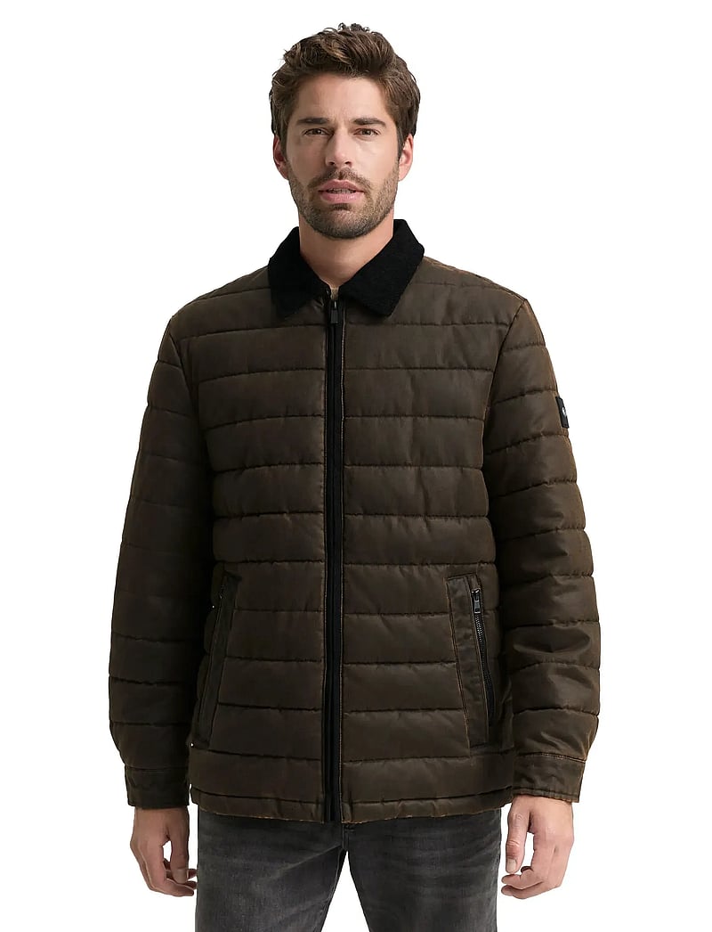 Tom Tailor - midlayer coated overshirt - talvejoped - dark brown melange - 3