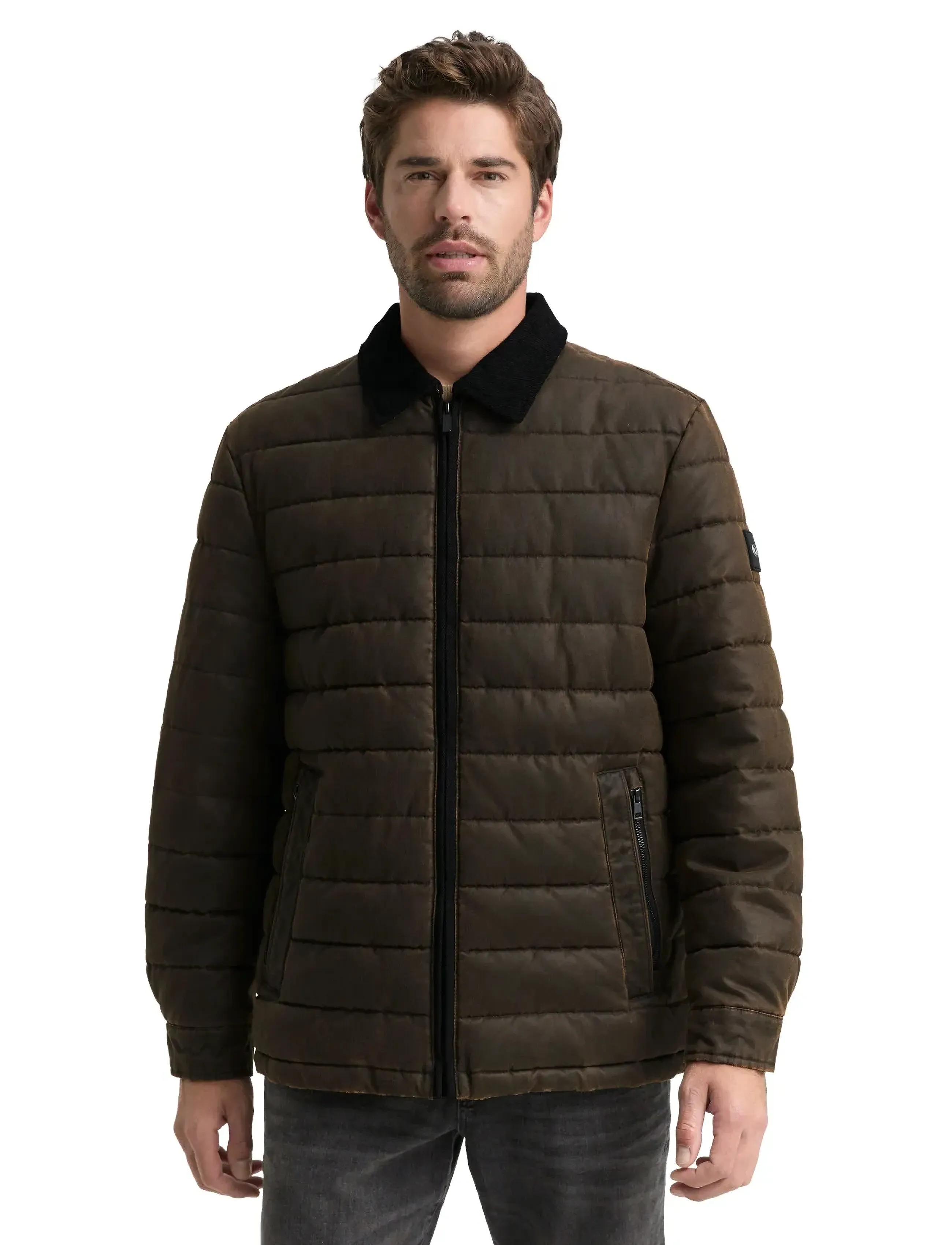 Tom Tailor - midlayer coated overshirt - donsjassen - dark brown melange - 3