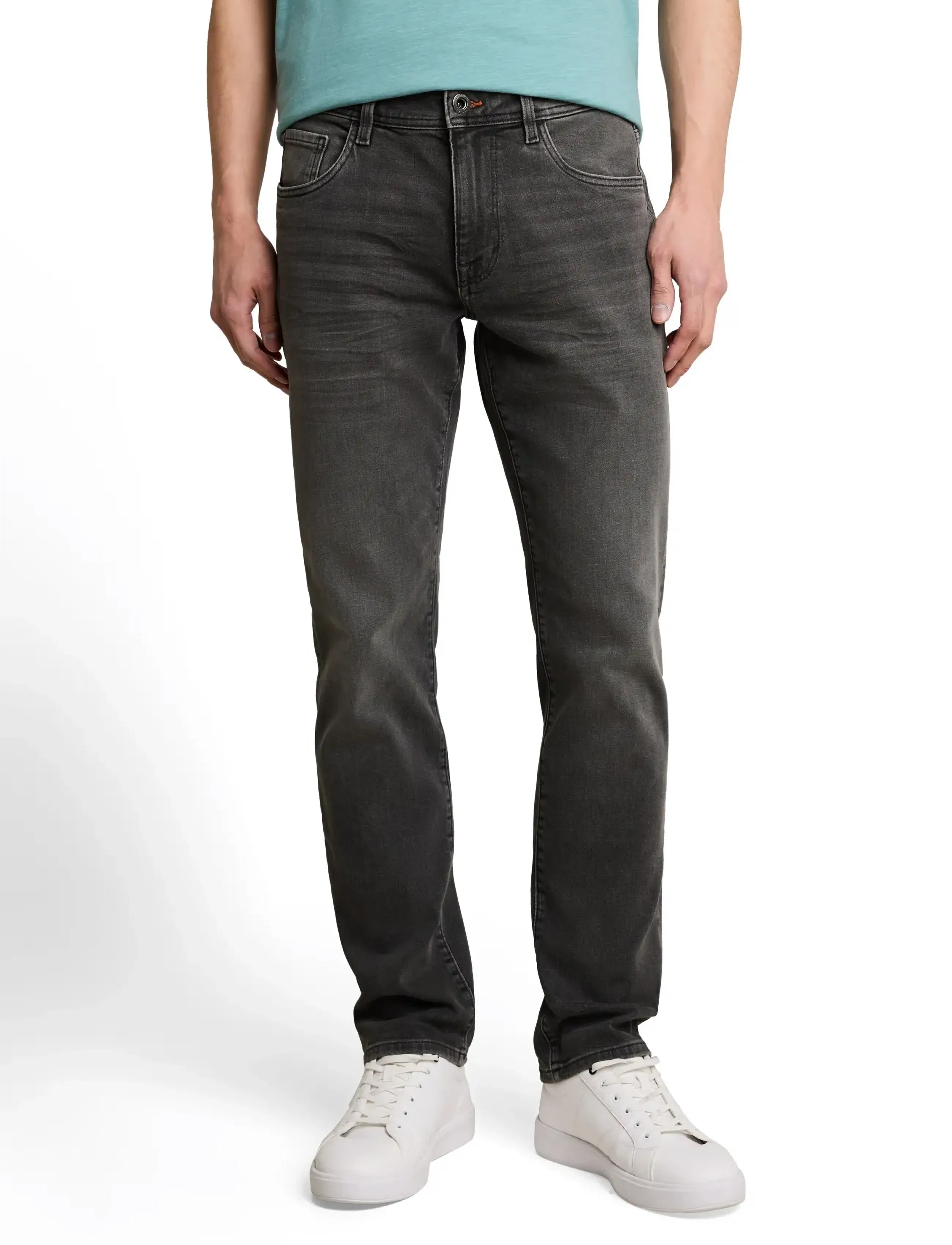 Tom Tailor - TTMARVIN STRAIGHT - regular jeans - used dark stone grey denim - 4