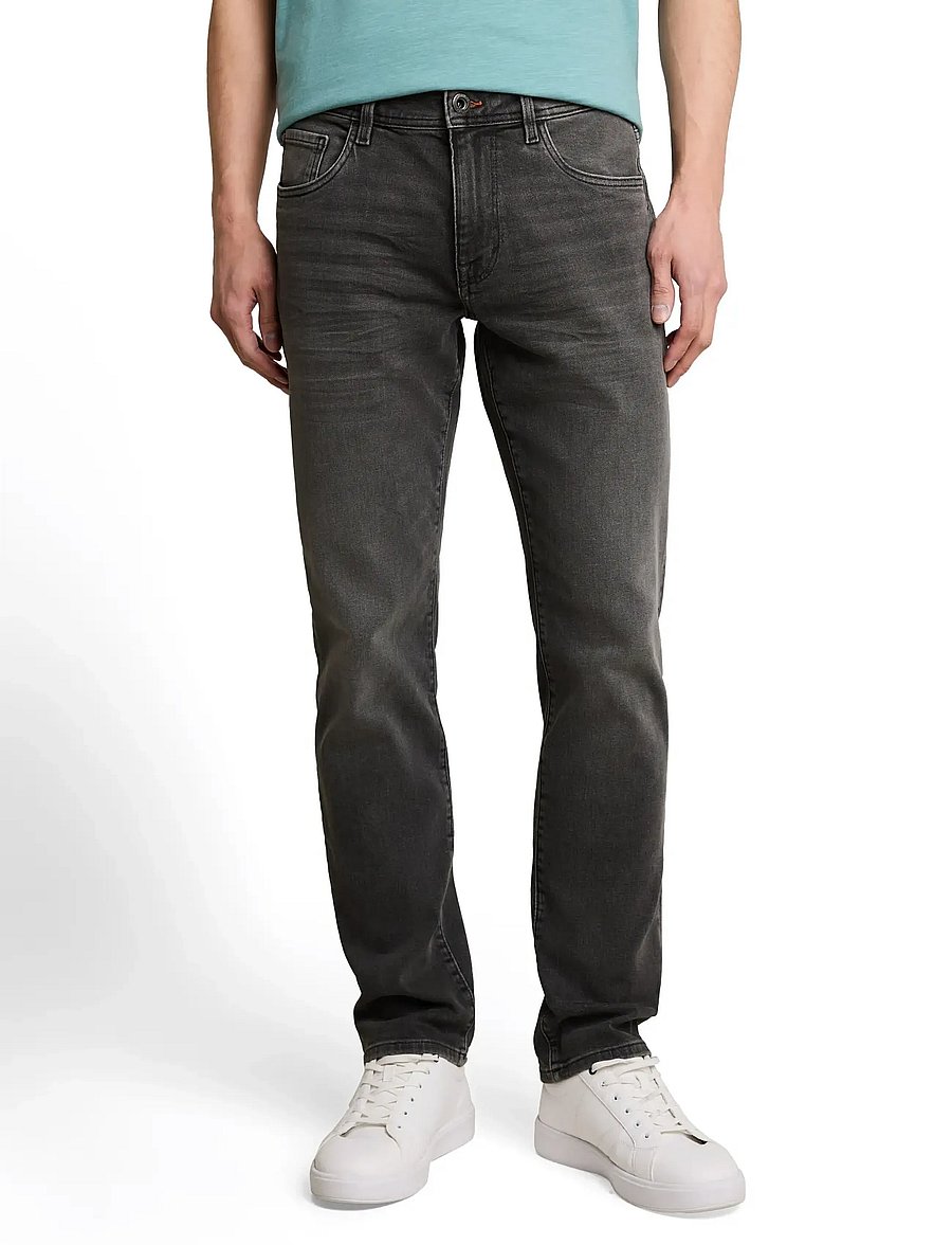 Tom Tailor - TTMARVIN STRAIGHT - regular jeans - used dark stone grey denim - 4
