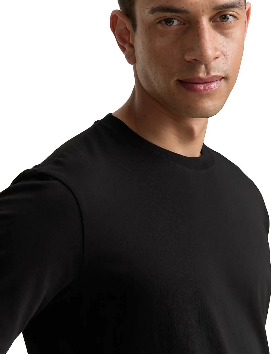 Tom Tailor - double pack crew neck tee - short-sleeved t-shirts - black - 4