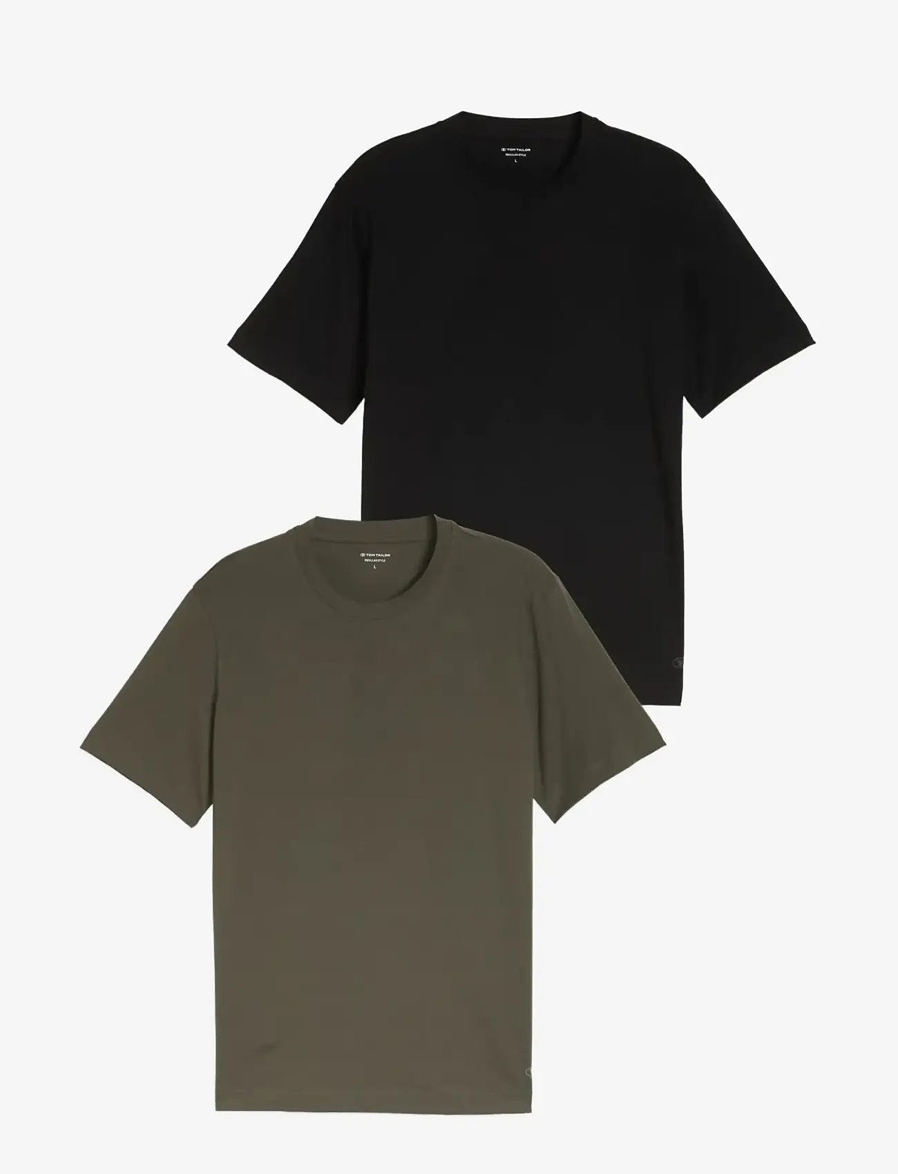 Tom Tailor - double pack crew neck tee - kurzärmelig - deep leaf green - 1