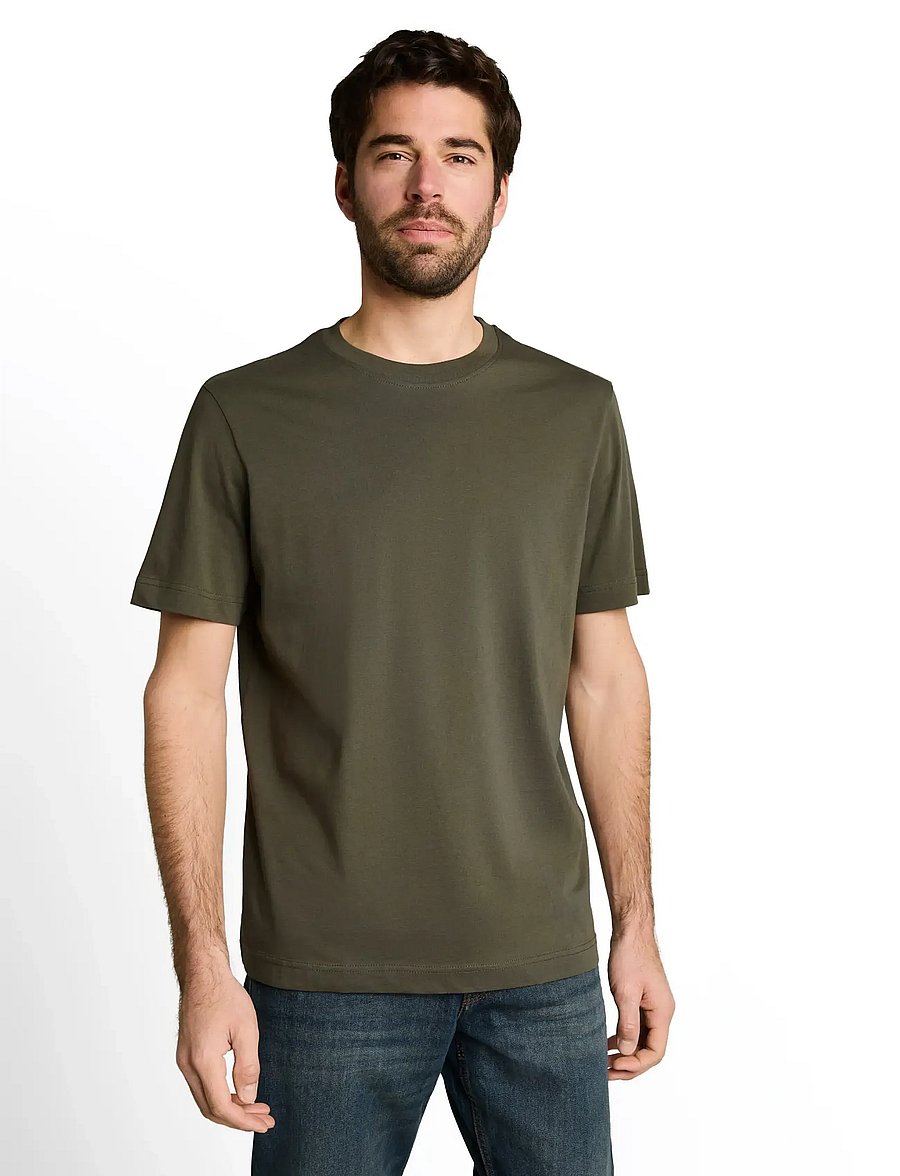 Tom Tailor - double pack crew neck tee - short-sleeved t-shirts - deep leaf green - 3