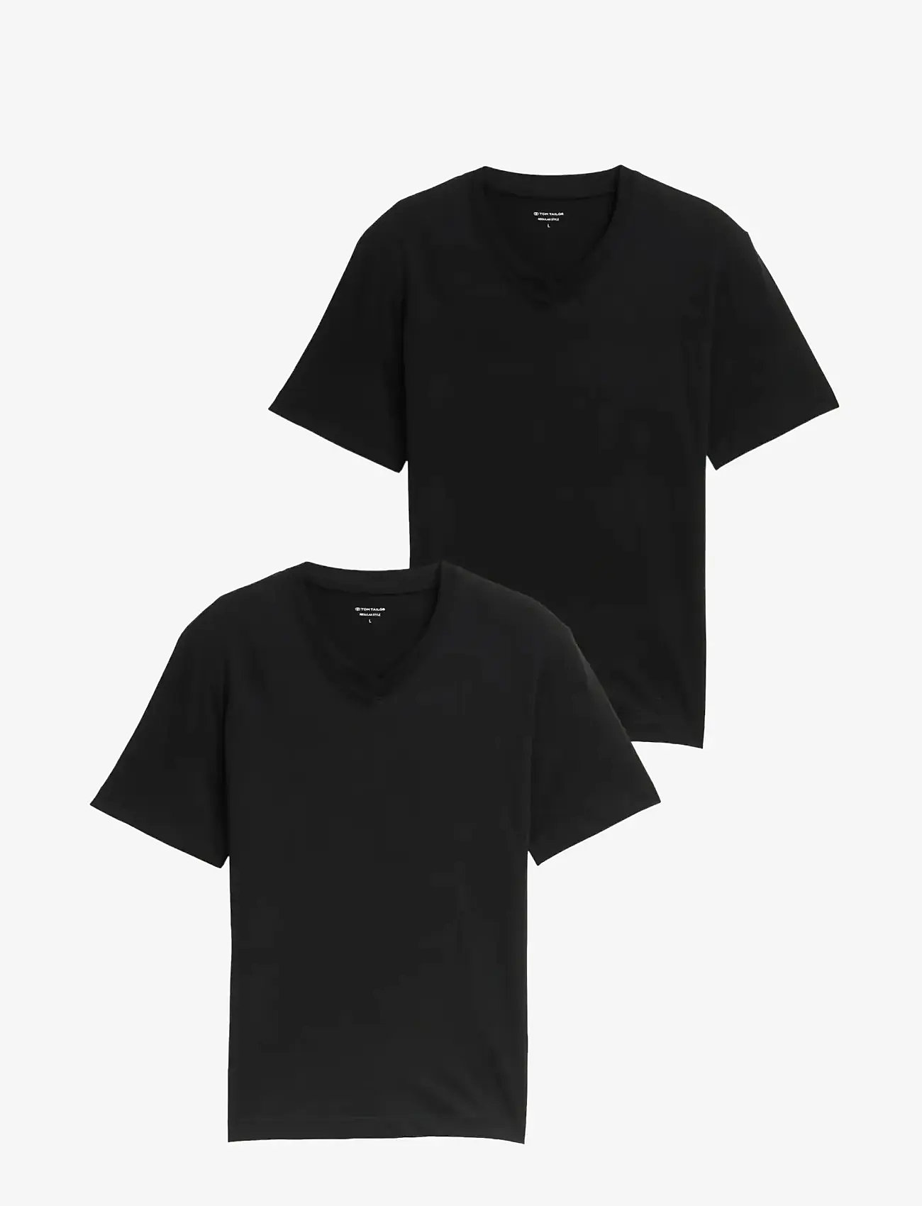 Tom Tailor - double pack v-neck tee - black - 1