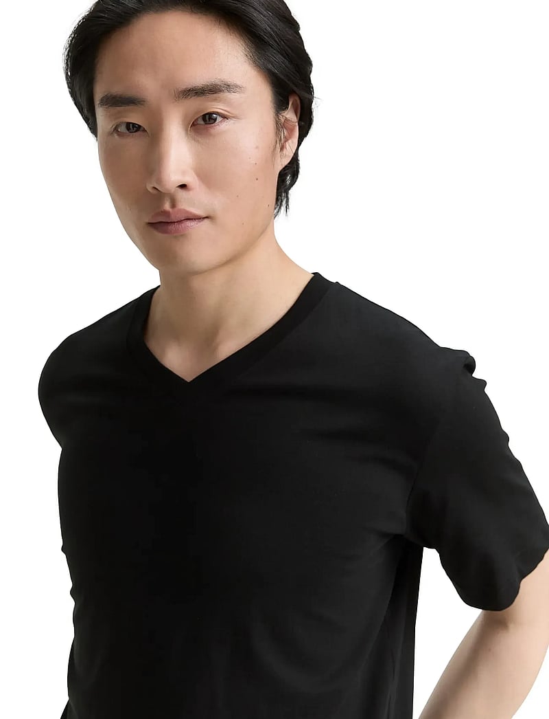 Tom Tailor - double pack v-neck tee - v-kaelusega t-särgid - black - 3
