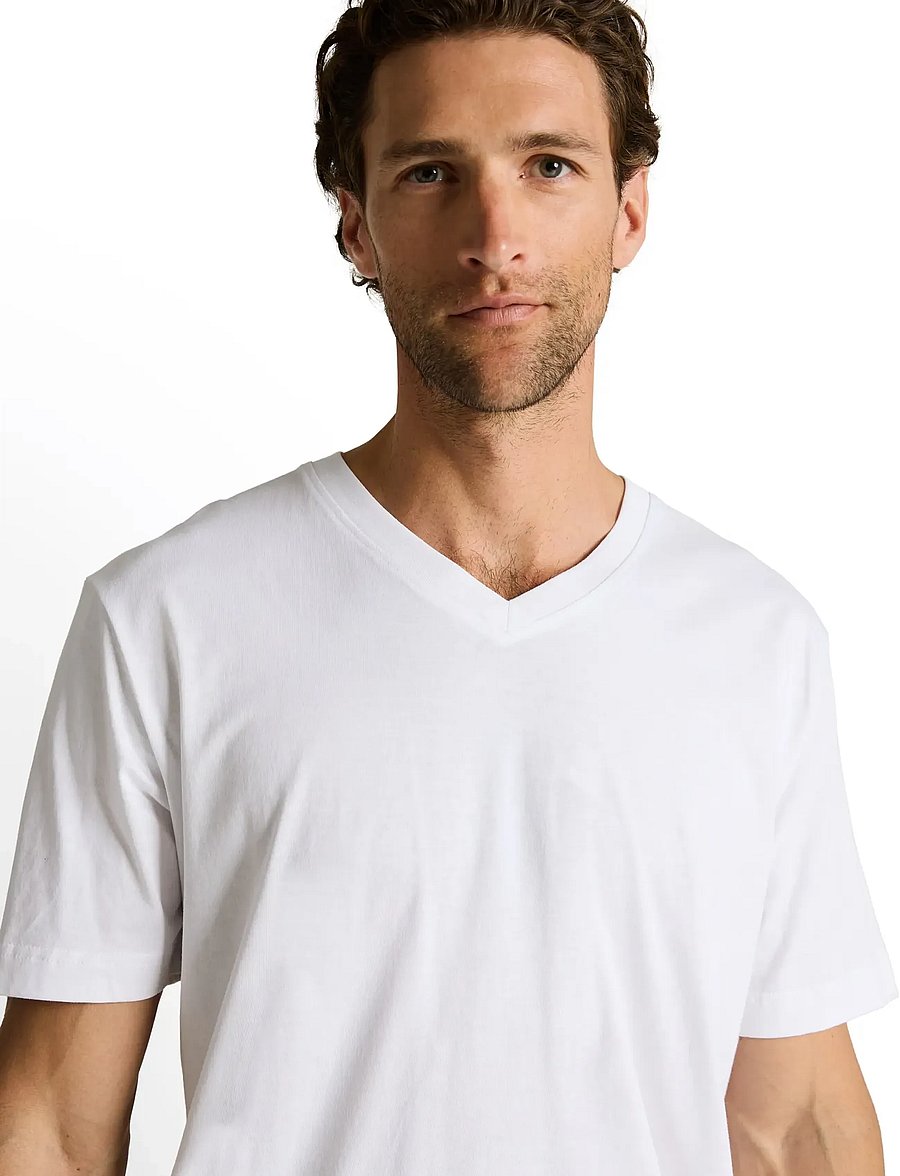 Tom Tailor - double pack v-neck tee - v-kaelusega t-särgid - white 2 - 3