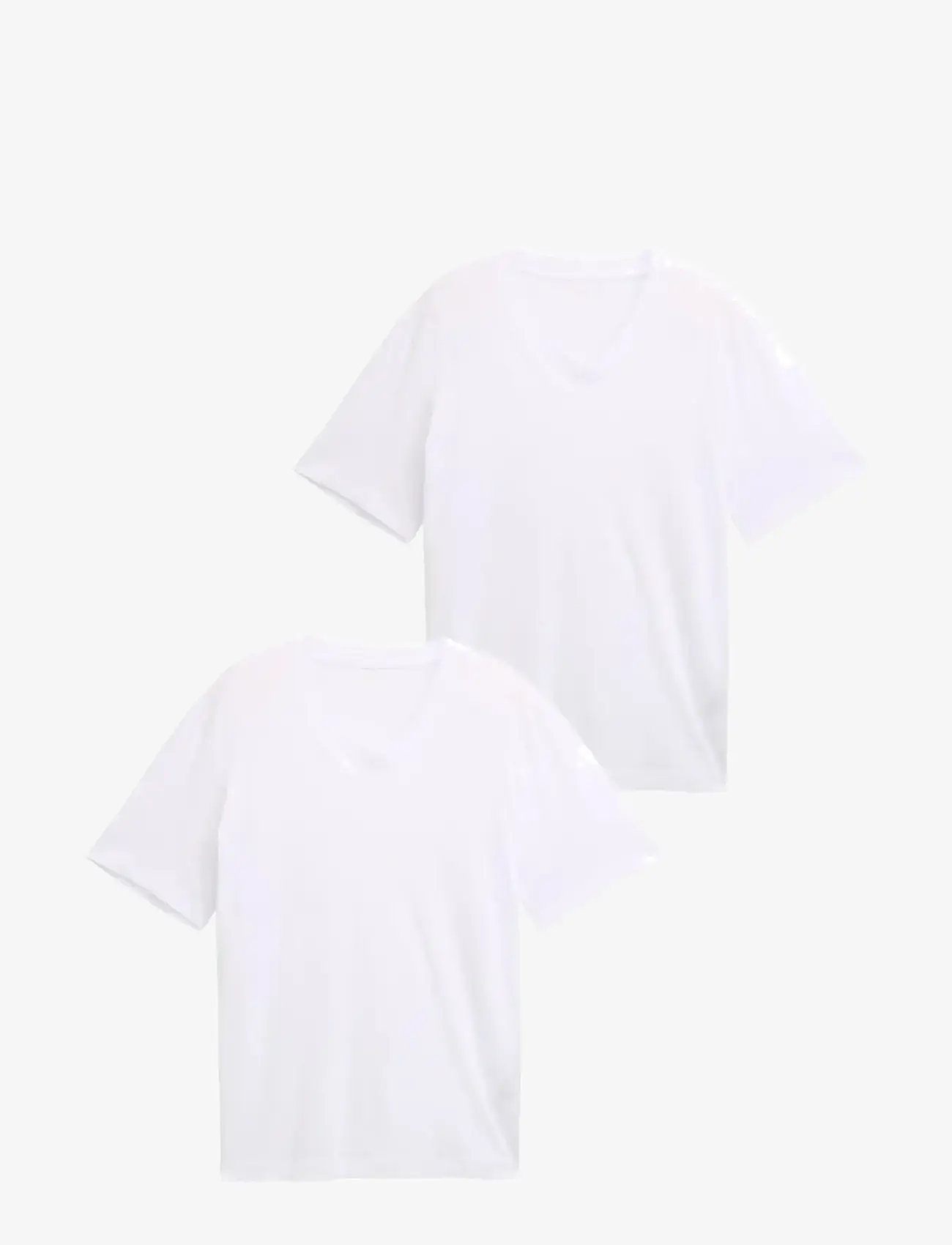Tom Tailor - double pack v-neck tee - laveste priser - white - 1