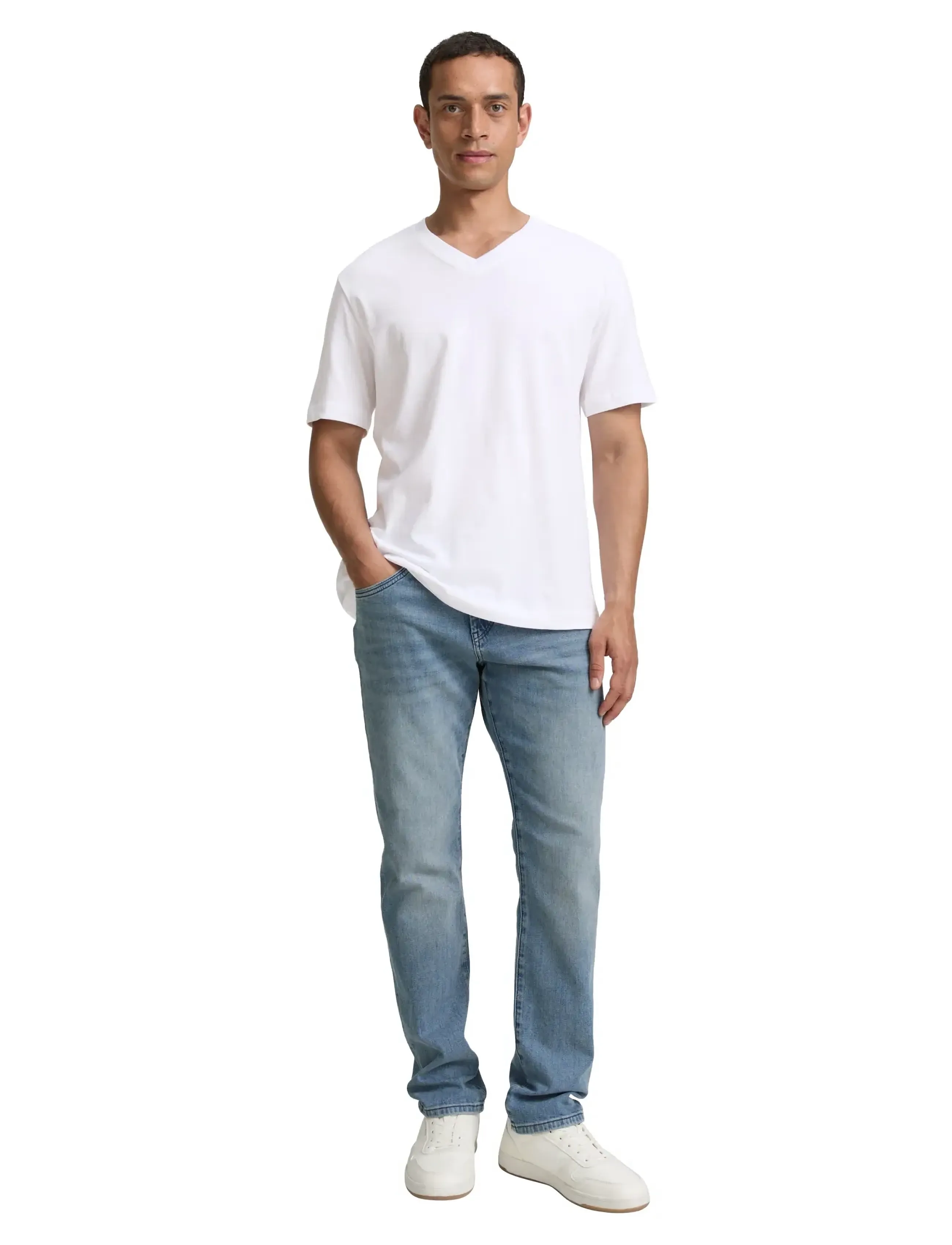 Tom Tailor Double Pack V-Neck Tee, XXL, White, T-Shirts > Kortærmede, Herre