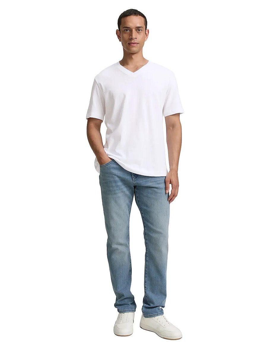 Tom Tailor - double pack v-neck tee - v-kaelusega t-särgid - white - 0