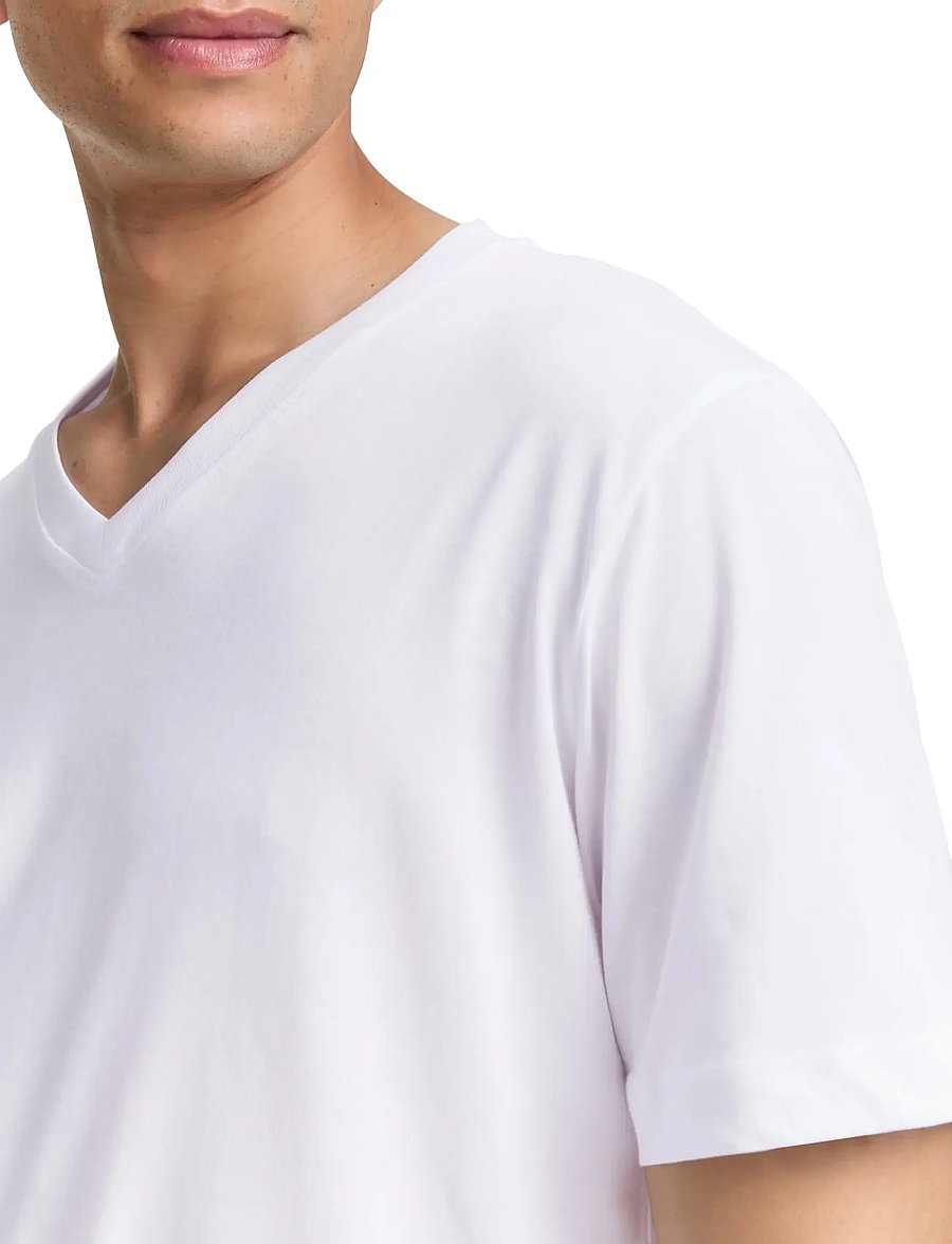 Tom Tailor - double pack v-neck tee - v-kaelusega t-särgid - white - 3