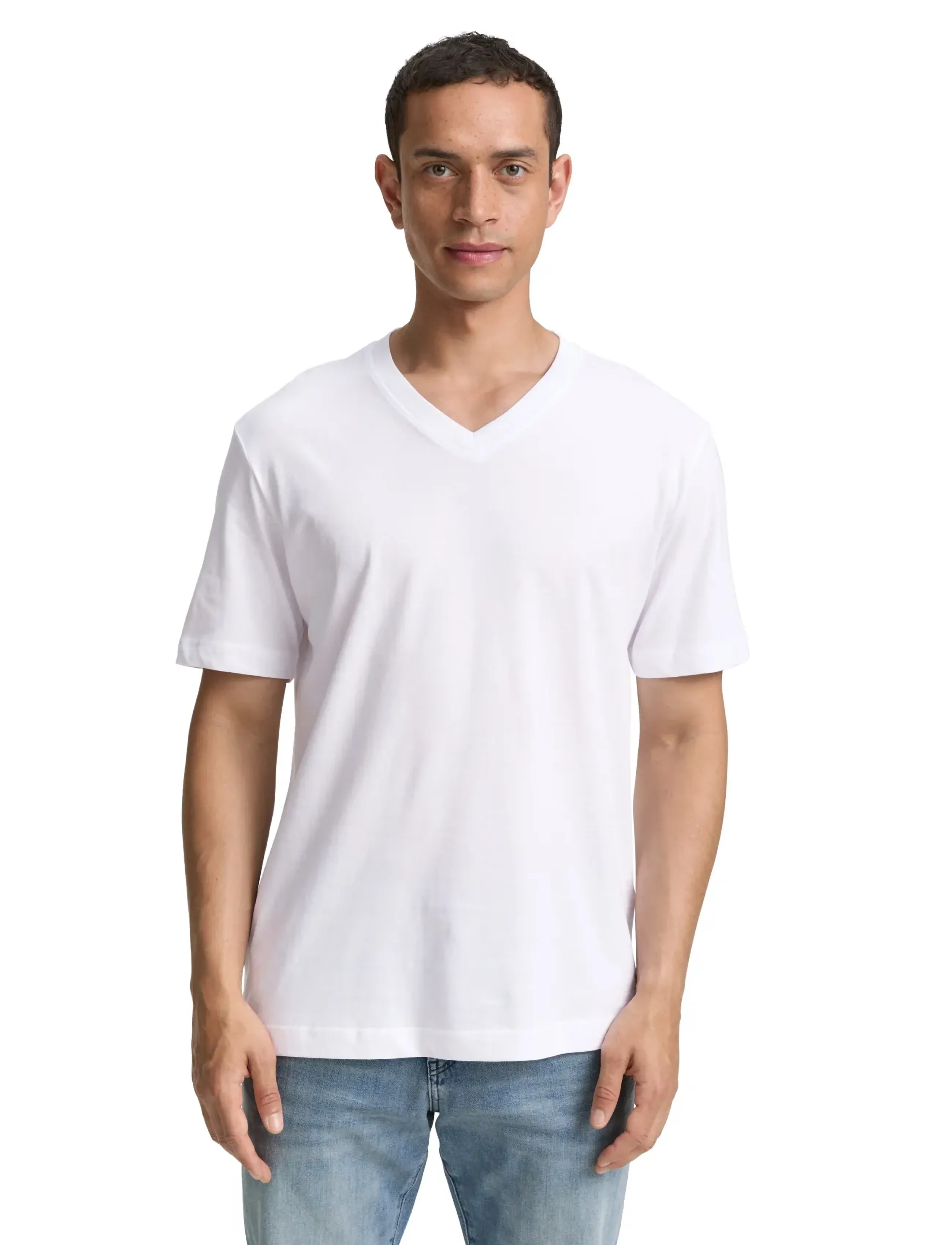 Tom Tailor - double pack v-neck tee - madalaimad hinnad - white - 4