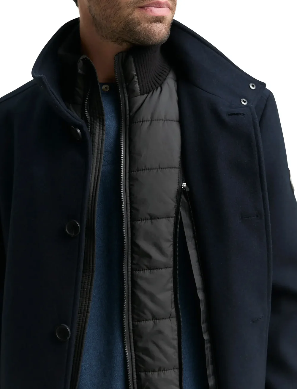 Tom Tailor - 2 in 1 wool coat - villased mantlid - sky captain blue - 4