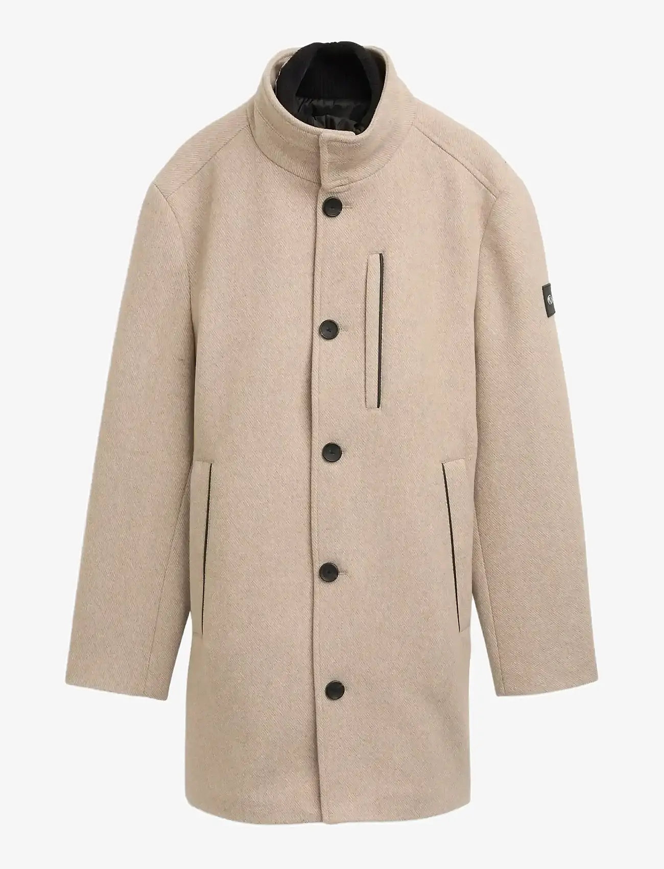 Tom Tailor - 2 in 1 wool coat - mäntel - taupe wool twill - 0