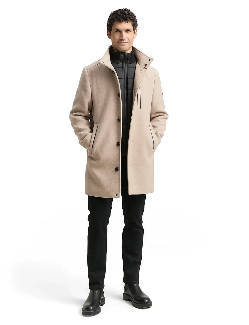 Tom Tailor - 2 in 1 wool coat - vinterjakker - taupe wool twill - 0