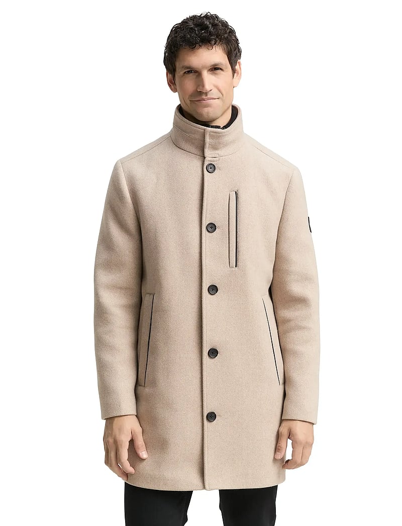 Tom Tailor - 2 in 1 wool coat - vinterjakker - taupe wool twill - 4