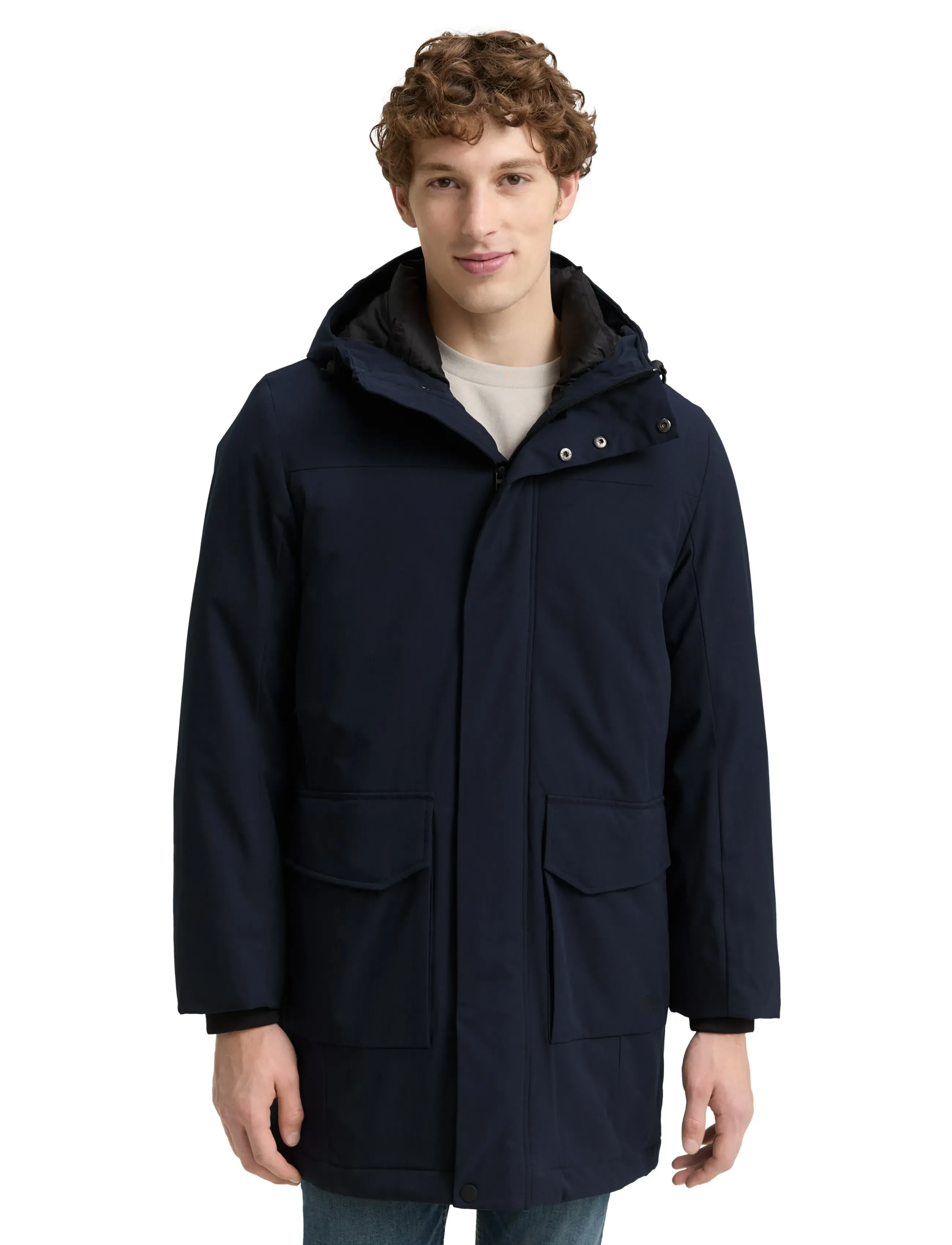 Tom Tailor tech hooded parka - Parkas - SKY CAPTAIN BLUE / navy
