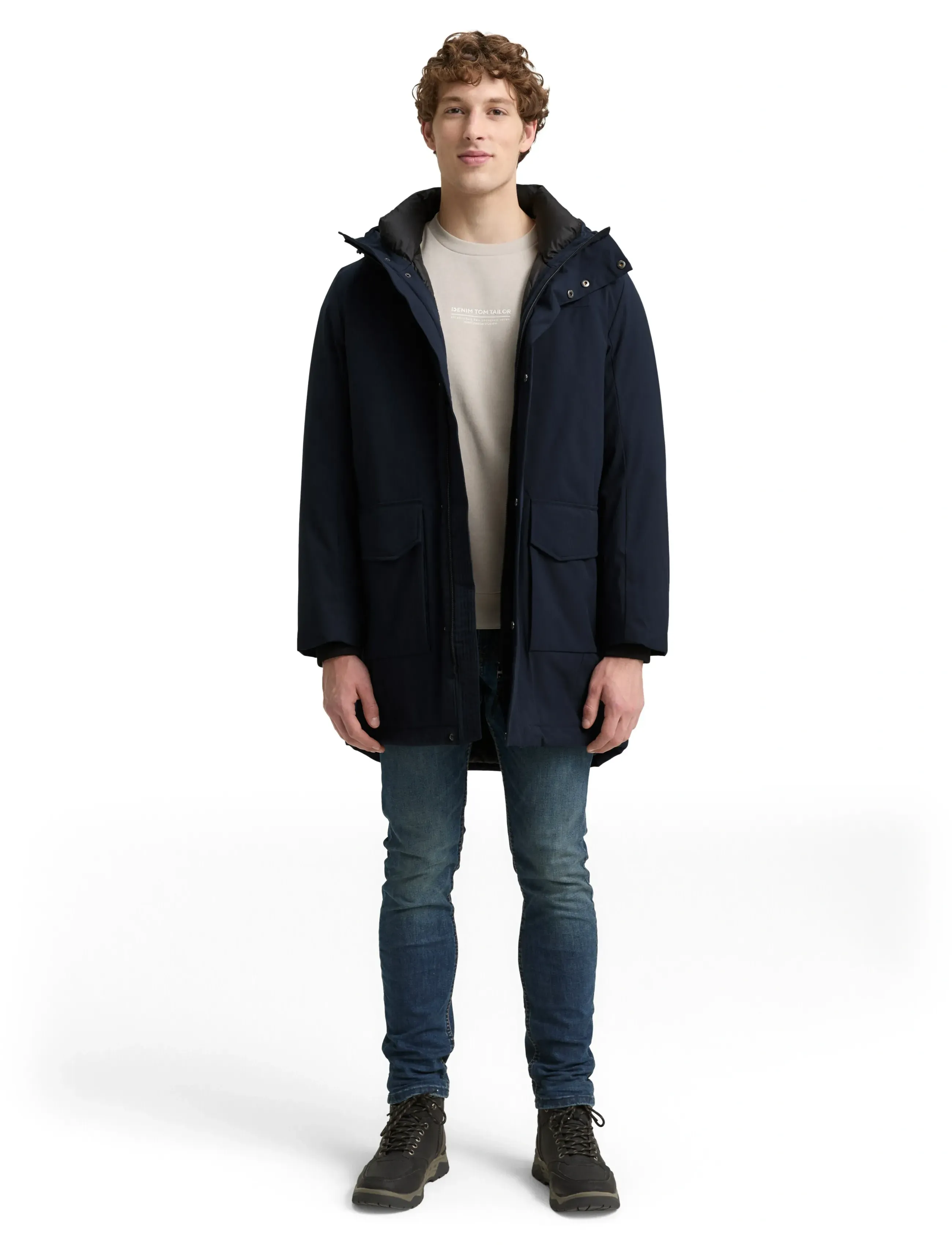 Tom Tailor - tech hooded parka - jackets - sky captain blue - 3