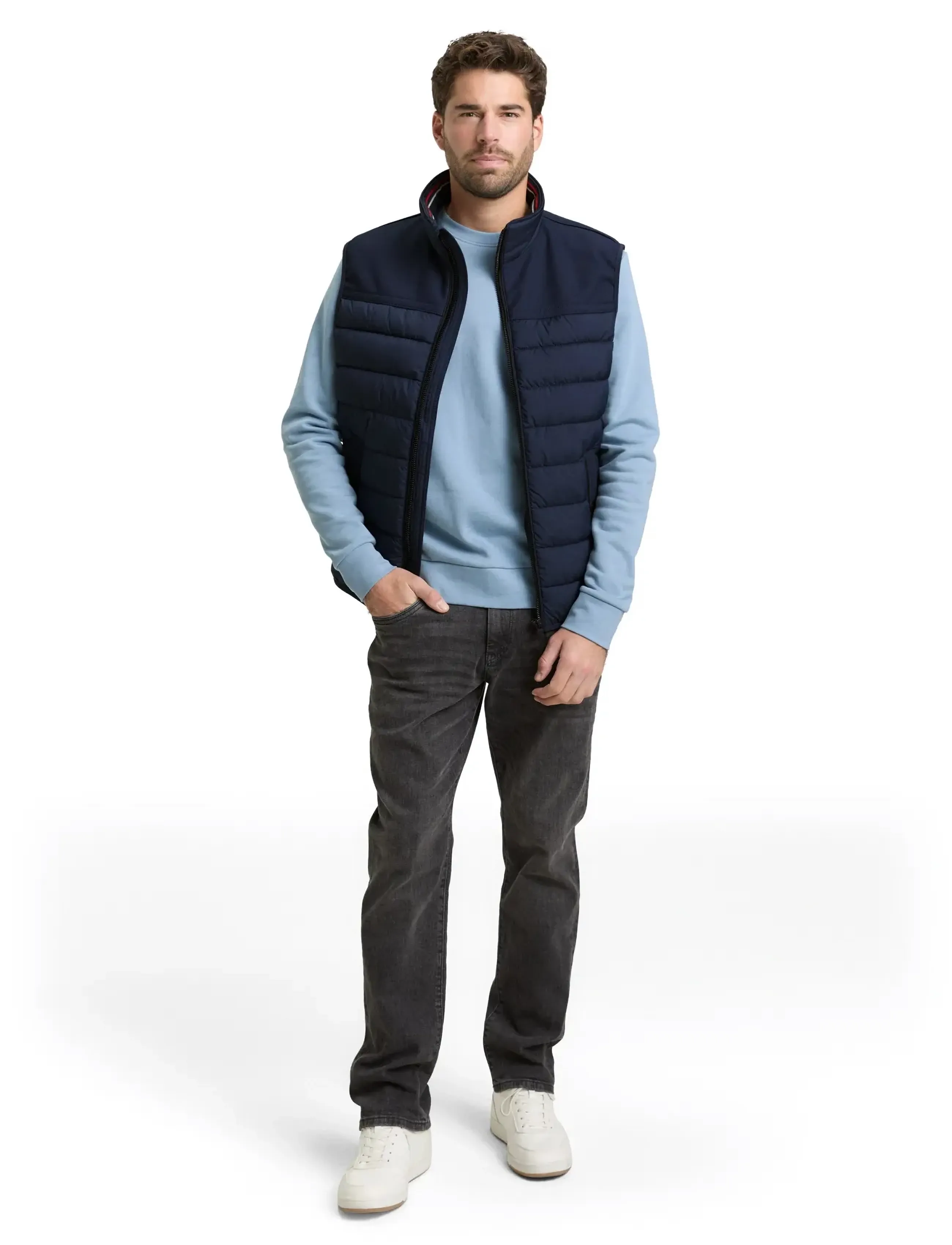 Tom Tailor Hybrid Vest, XL, Navy, Overtøj > Veste, Herre