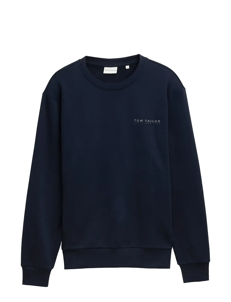 Tom Tailor - printed crew neck sweater - collections - sky captain blue - 1
