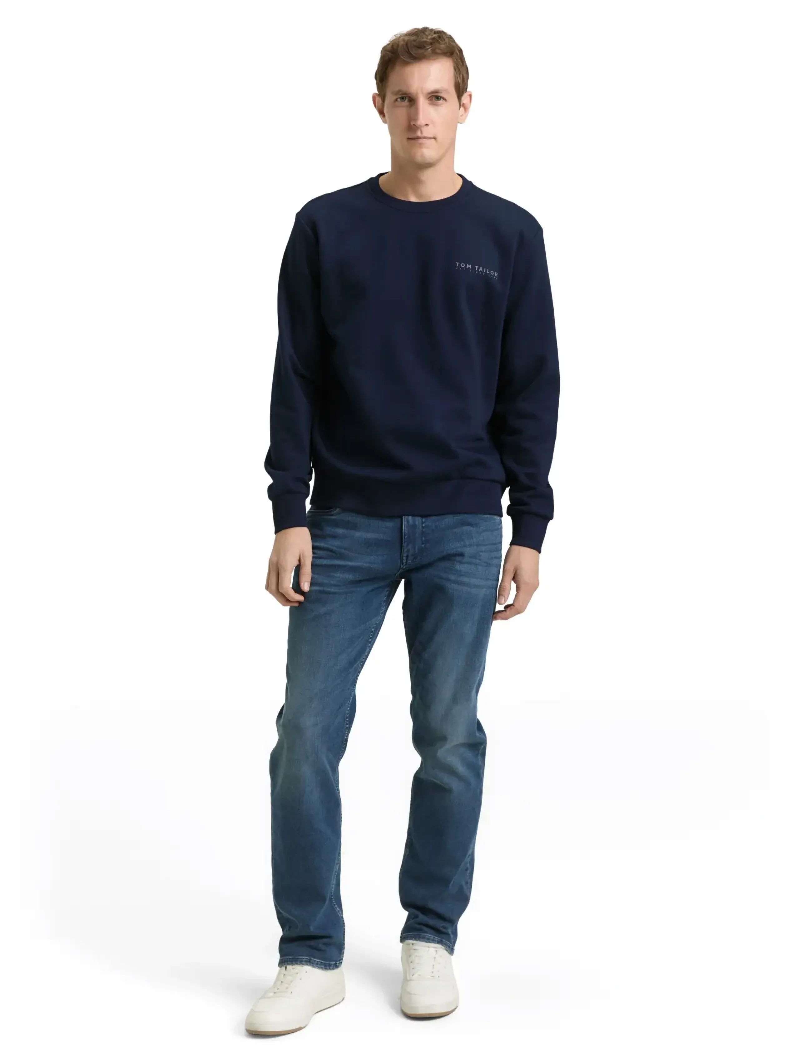 Tom Tailor printed crew neck sweater - Dressipluusid - SKY CAPTAIN BLUE / navy