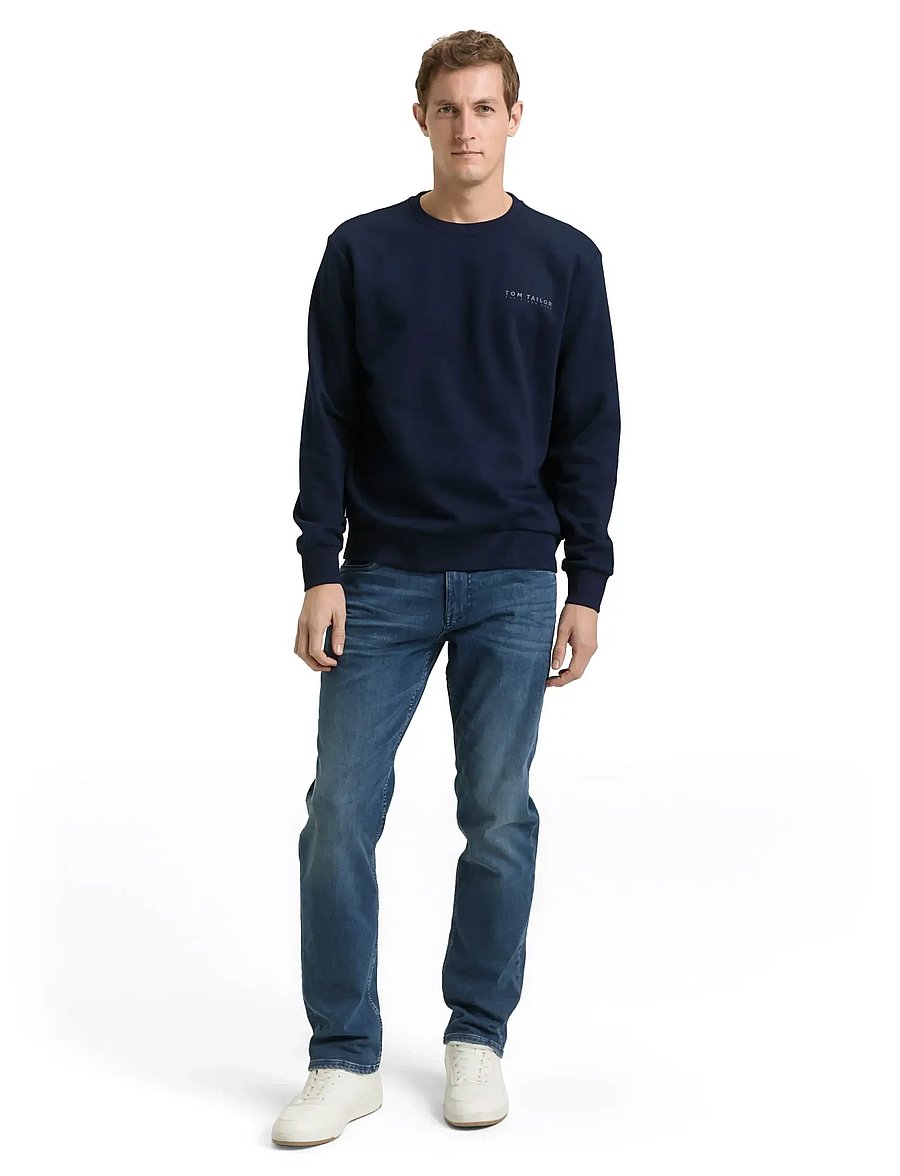 Tom Tailor - printed crew neck sweater - collections - sky captain blue - 0