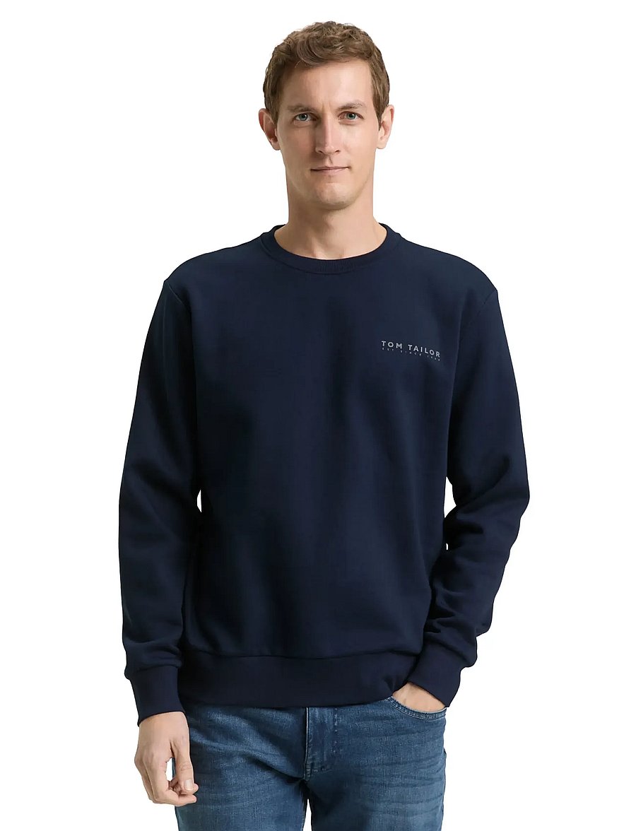 Tom Tailor - printed crew neck sweater - collections - sky captain blue - 4