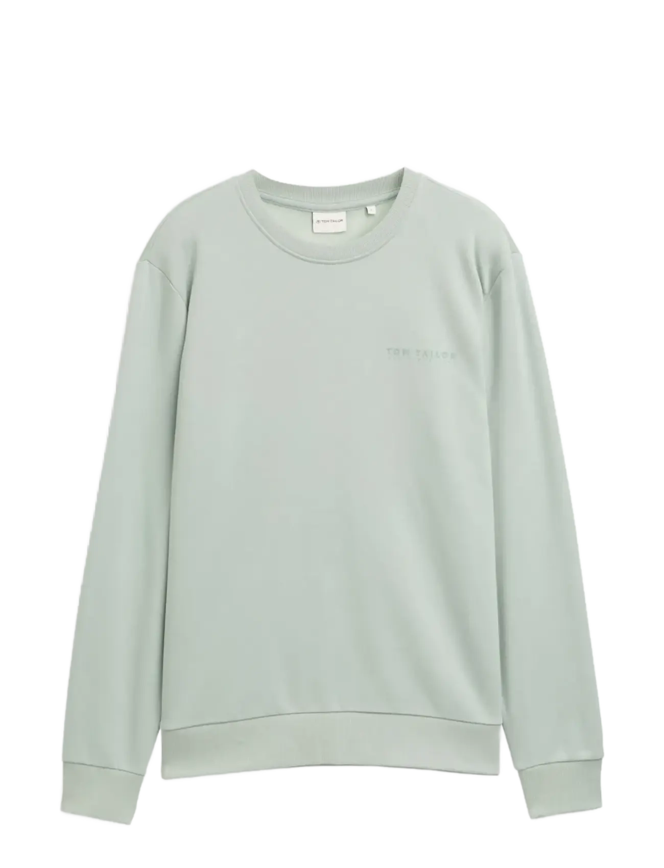 Tom Tailor printed crew neck sweater - Sweatshirts & hættetrøjer - SOFT GREYISH GREEN / green
