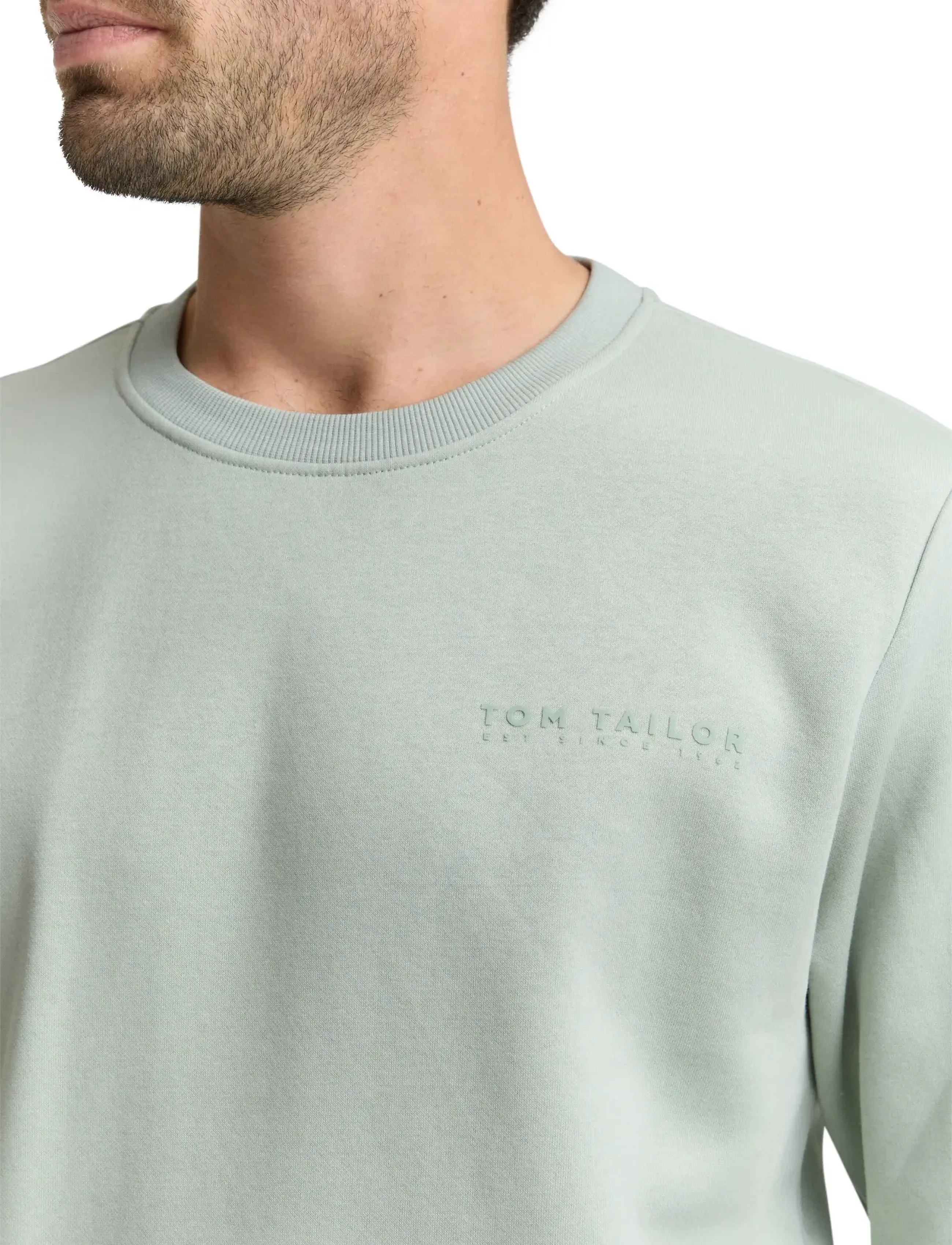 Tom Tailor - printed crew neck sweater - die niedrigsten preise - soft greyish green - 4