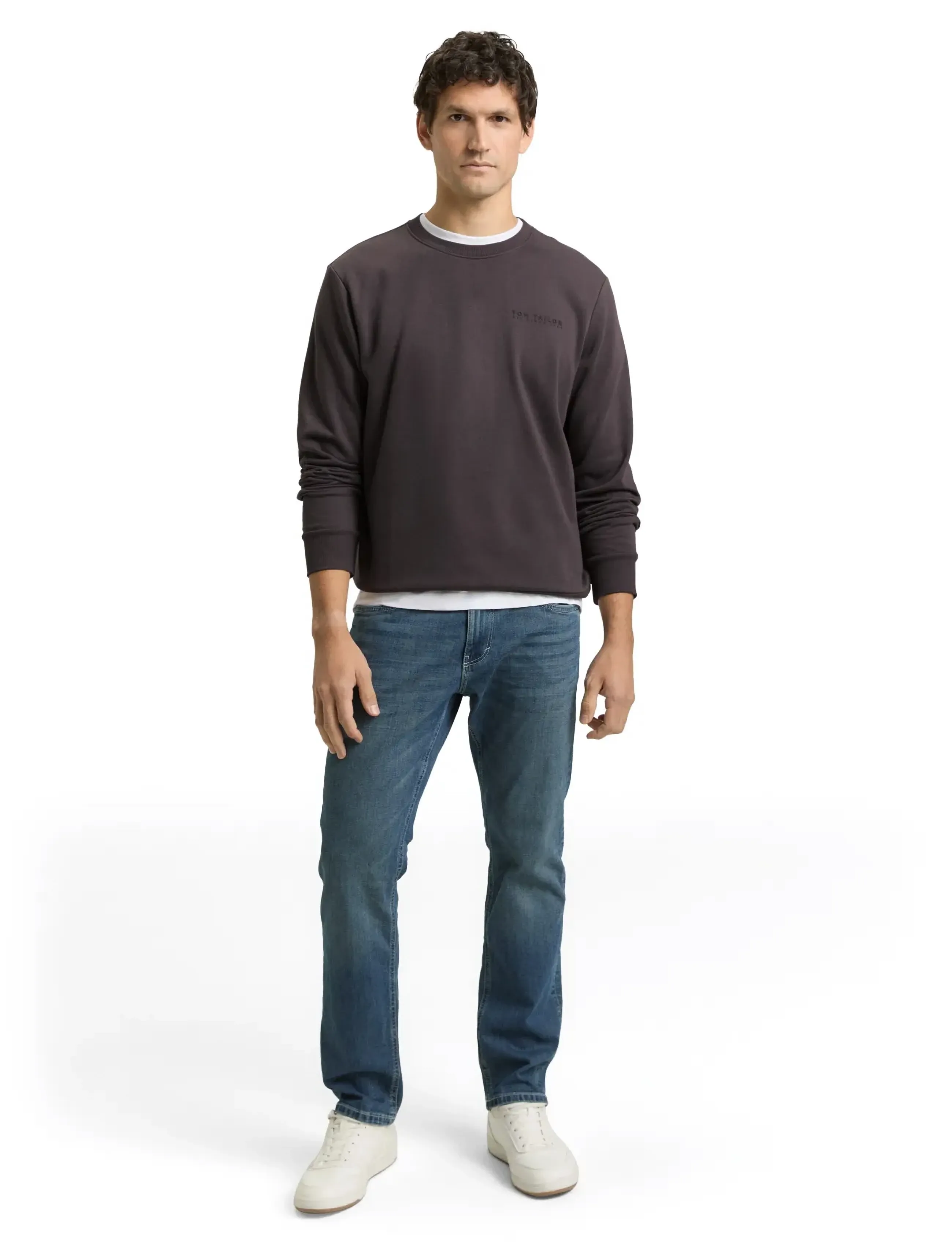 Tom Tailor printed crew neck sweater - Kleding - TARMAC GREY / grey