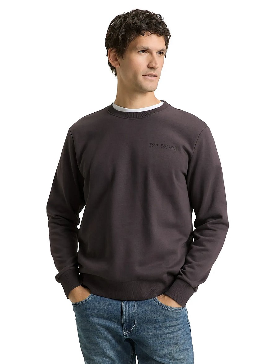 Tom Tailor - printed crew neck sweater - dressipluusid - tarmac grey - 3