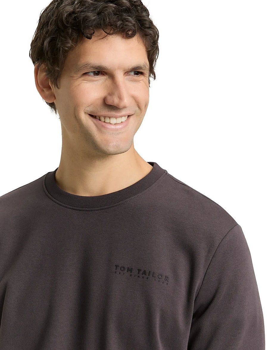 Tom Tailor - printed crew neck sweater - dressipluusid - tarmac grey - 4