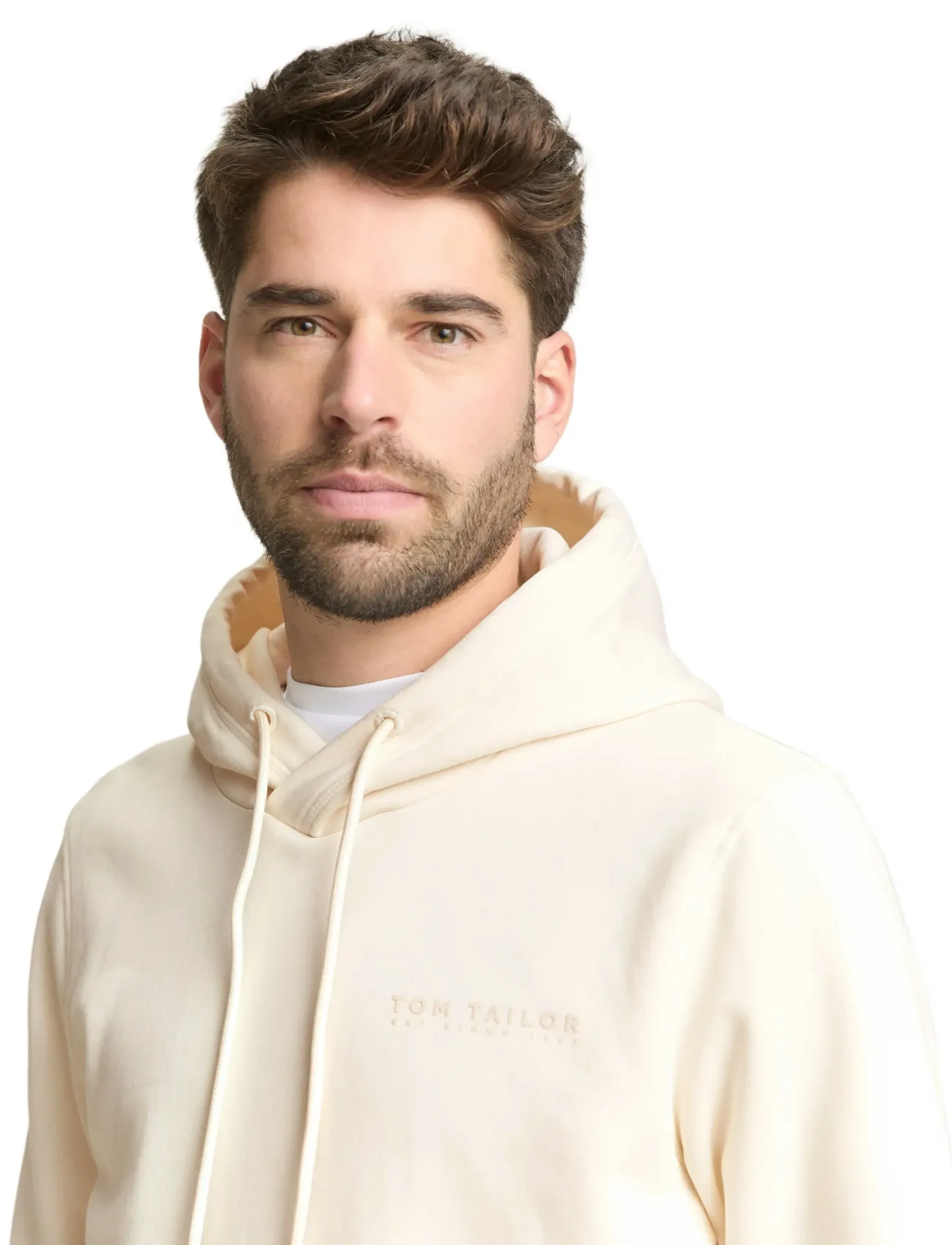 Tom Tailor - basic hoodie - džemperiai su gobtuvu - gardenia white - 3