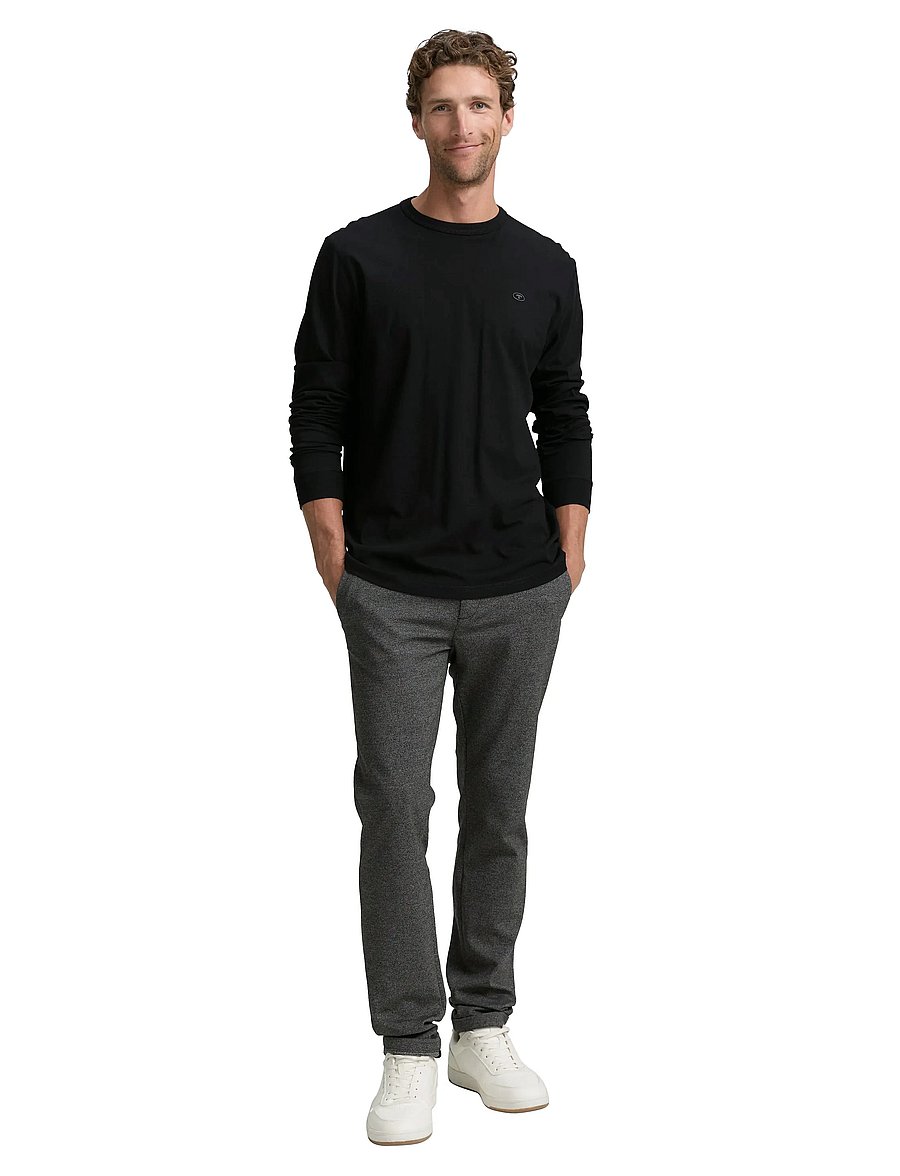 Tom Tailor - basic longsleeve - långärmade t-shirts - black - 0