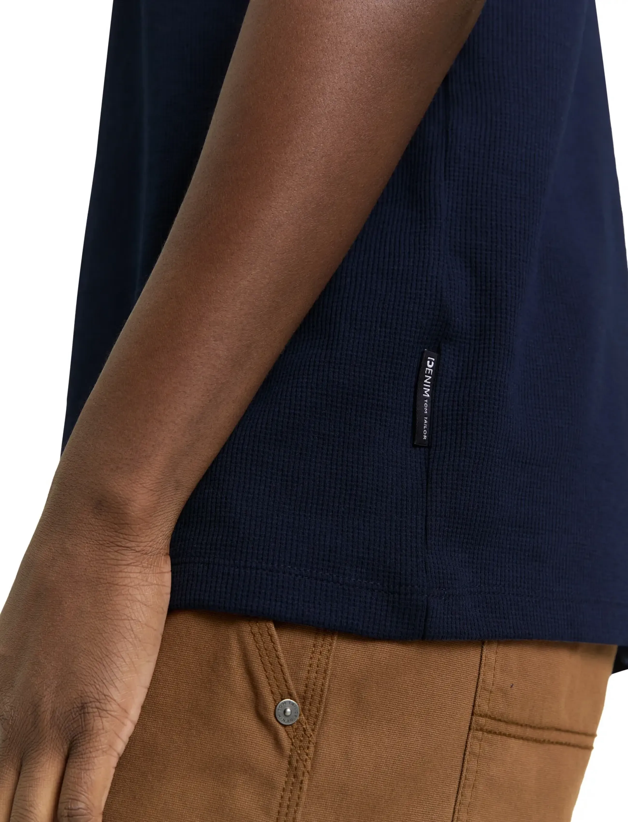 Tom Tailor - structured t-shirt - lühikeste varrukatega t-särgid - sky captain blue - 4