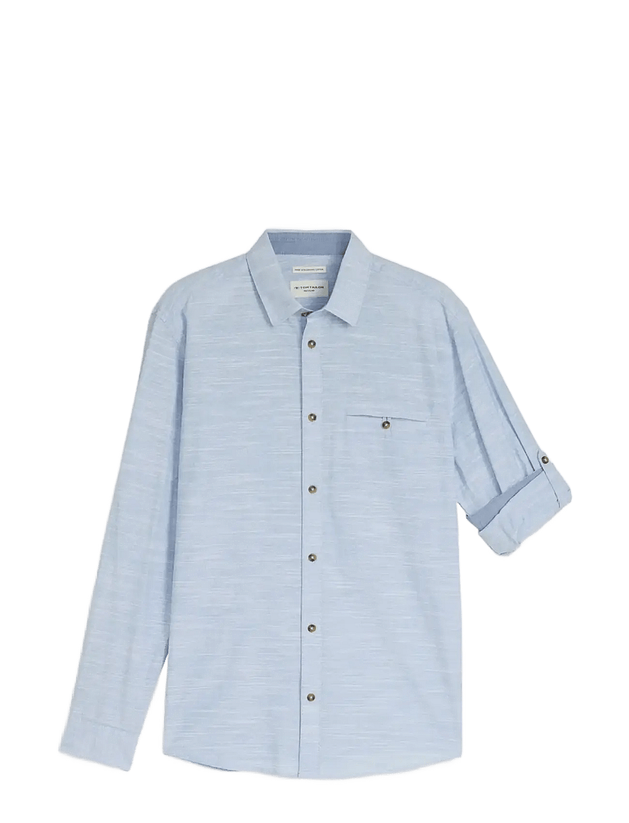 Tom Tailor - structured shirt - casual skjorter - blue petrol structure - 1