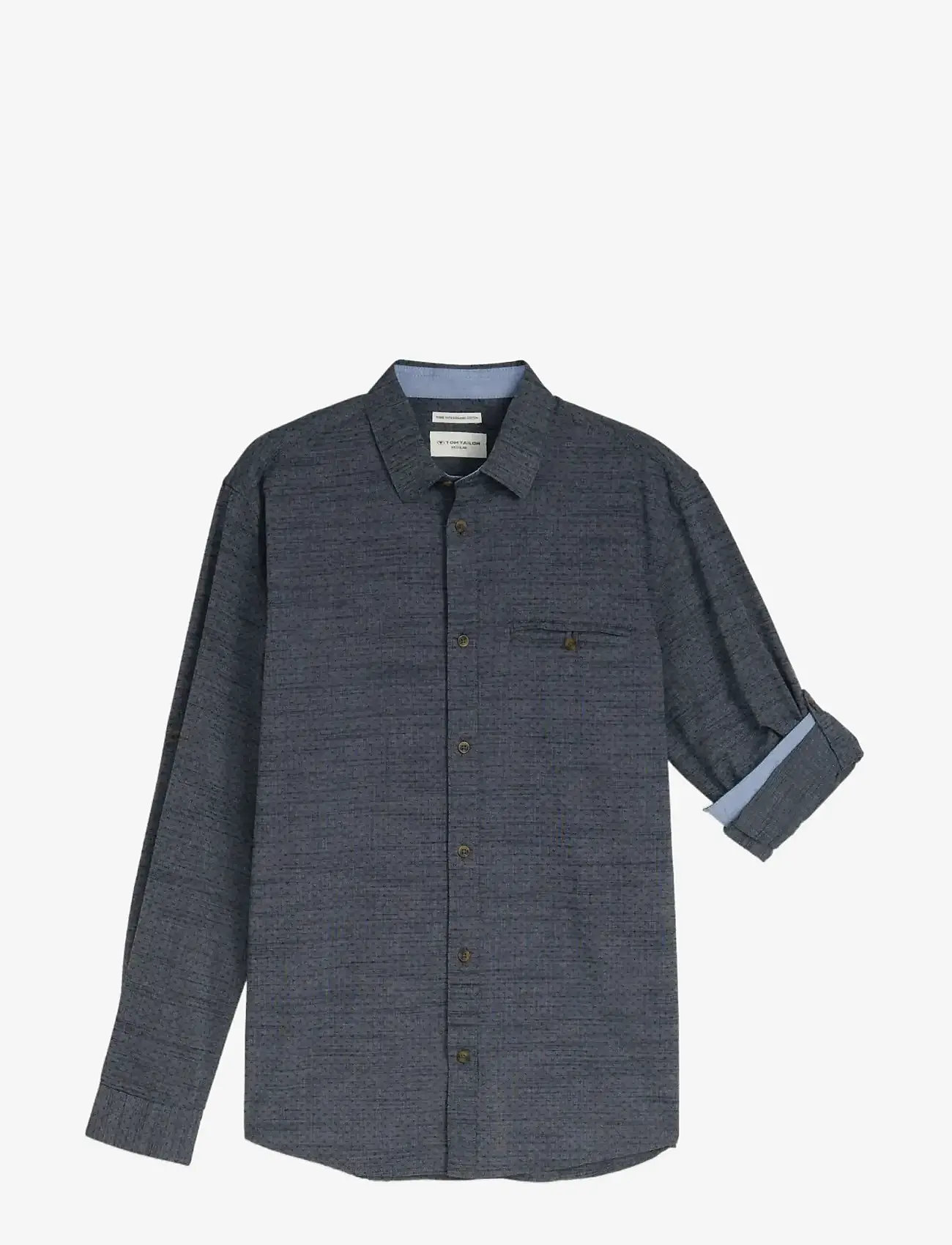Tom Tailor - structured shirt - casual skjorter - navy blue structure - 1