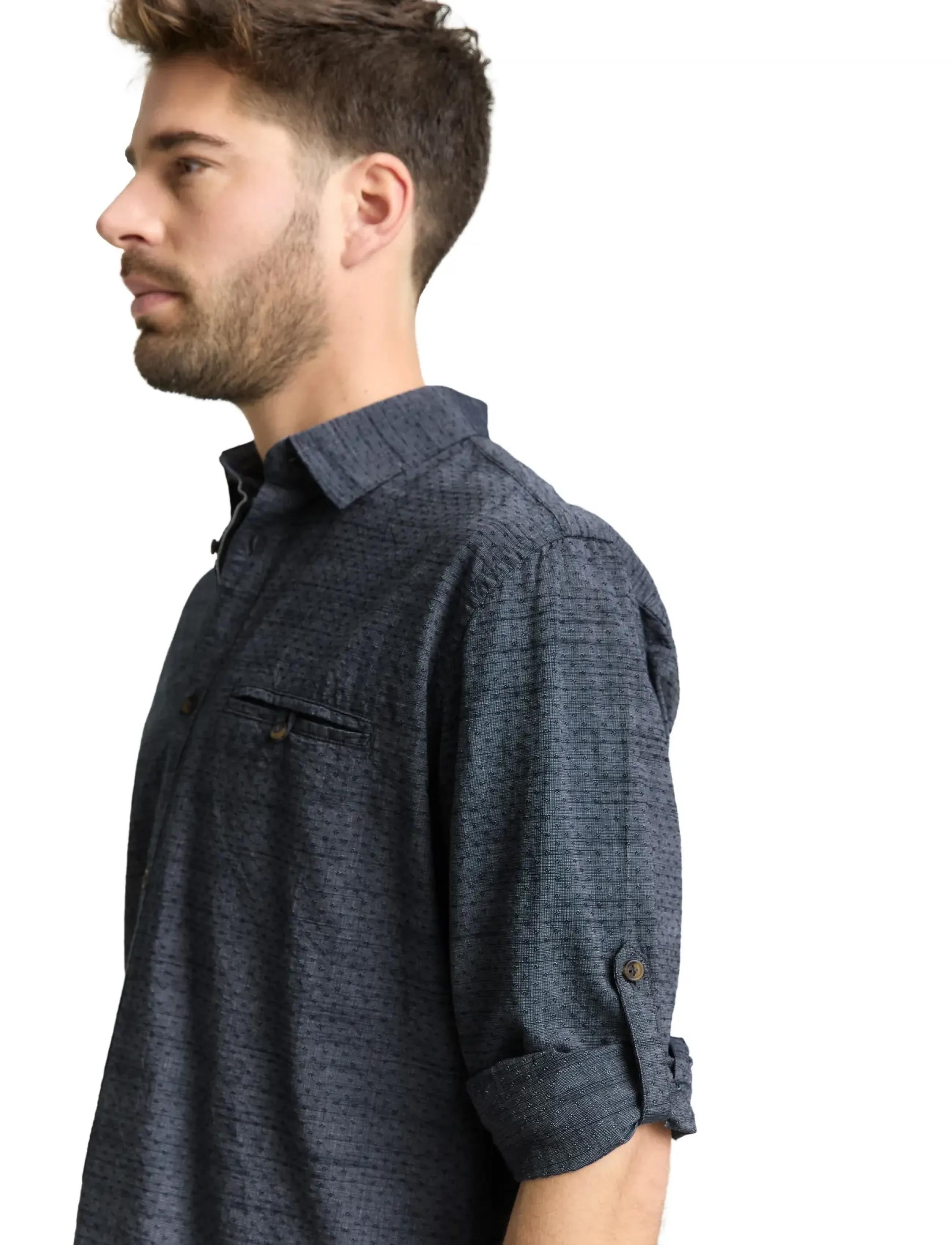 Tom Tailor - structured shirt - casual shirts - navy blue structure - 3