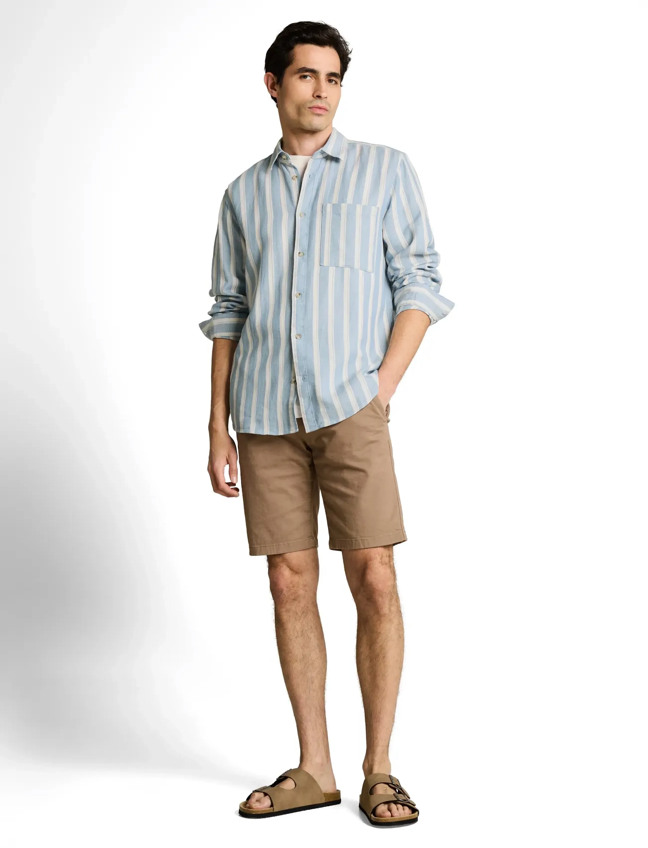 Tom Tailor structured striped shirt - Uus - MOUNTAIN BLUE BIG STRIPE / multi