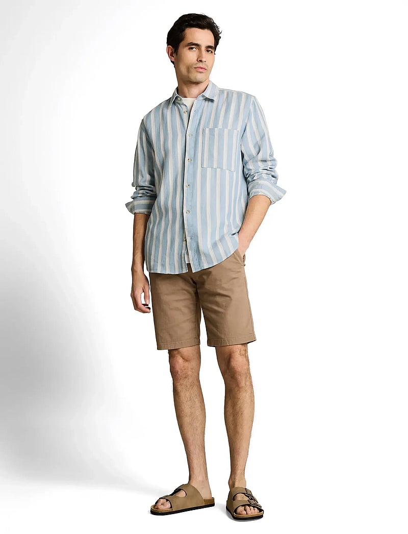 Tom Tailor - structured striped shirt - gestreifte hemden - mountain blue big stripe - 0