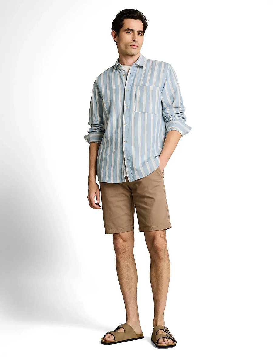 Tom Tailor - structured striped shirt - chemises à rayures - mountain blue big stripe - 0