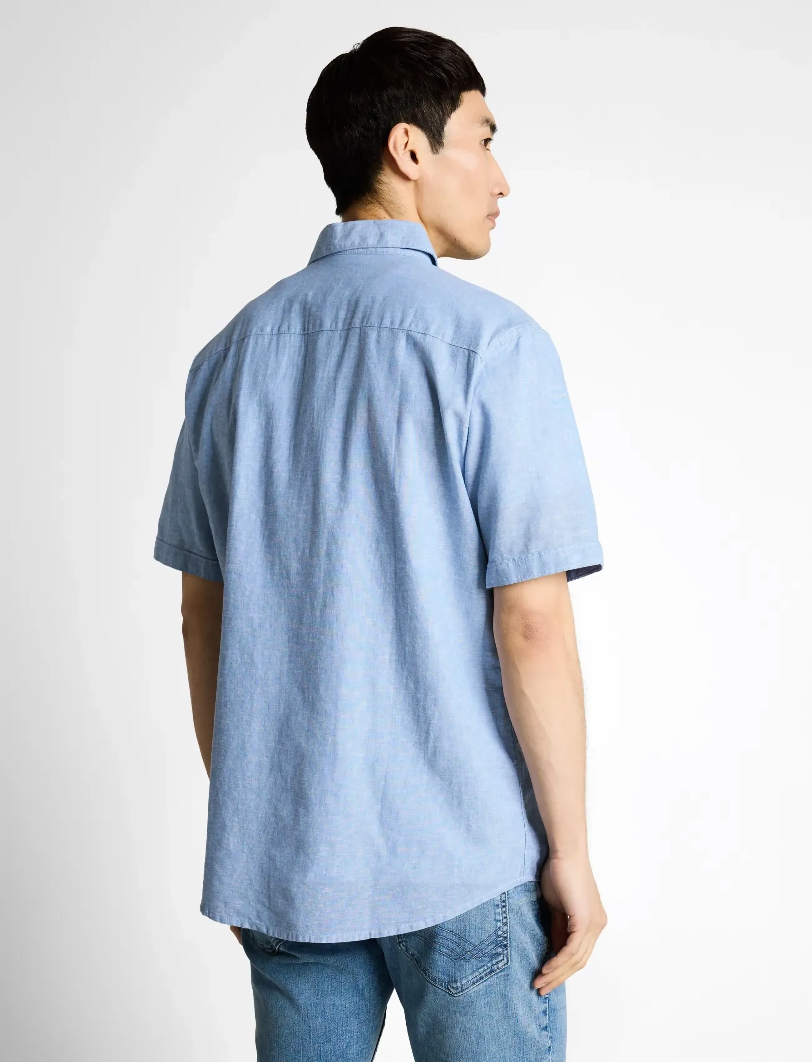 Tom Tailor - cotton linen shirt - leinenhemden - bleeched blue chambray - 2