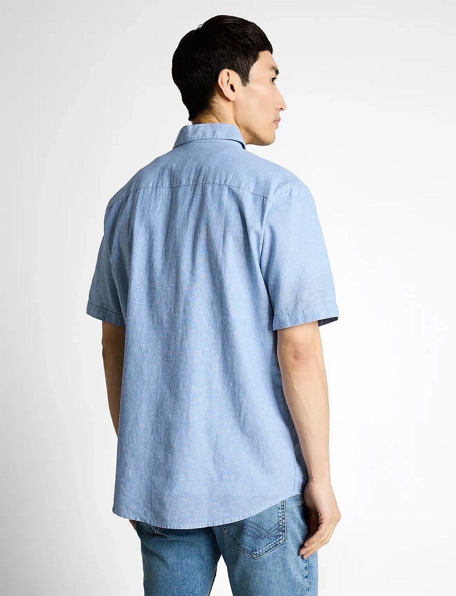 Tom Tailor - cotton linen shirt - leinenhemden - bleeched blue chambray - 2