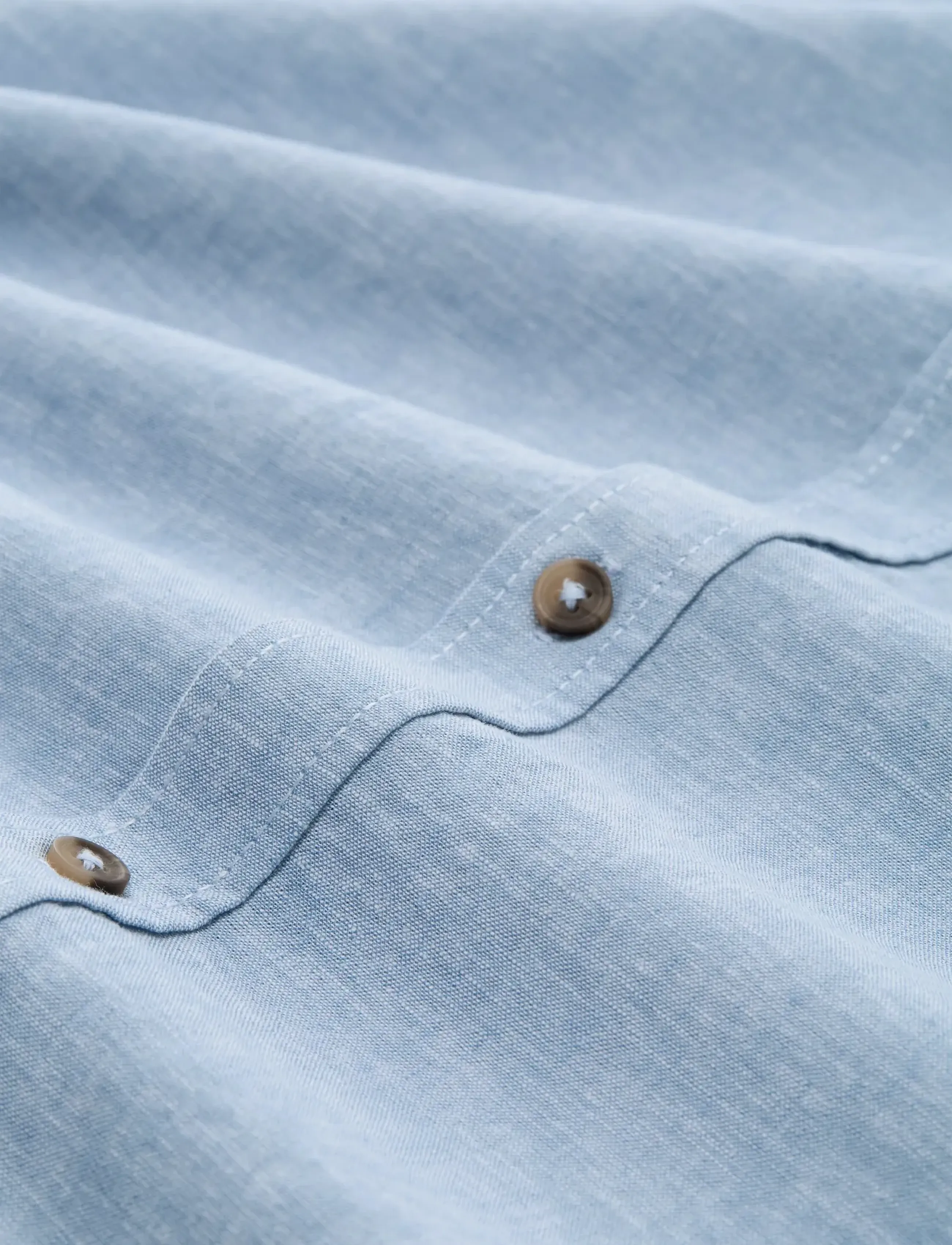 Tom Tailor - cotton linen shirt - leinenhemden - bleeched blue chambray - 5