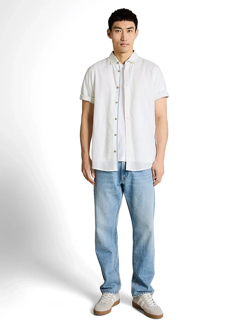 Tom Tailor - cotton linen shirt - hørskjorter - white - 0