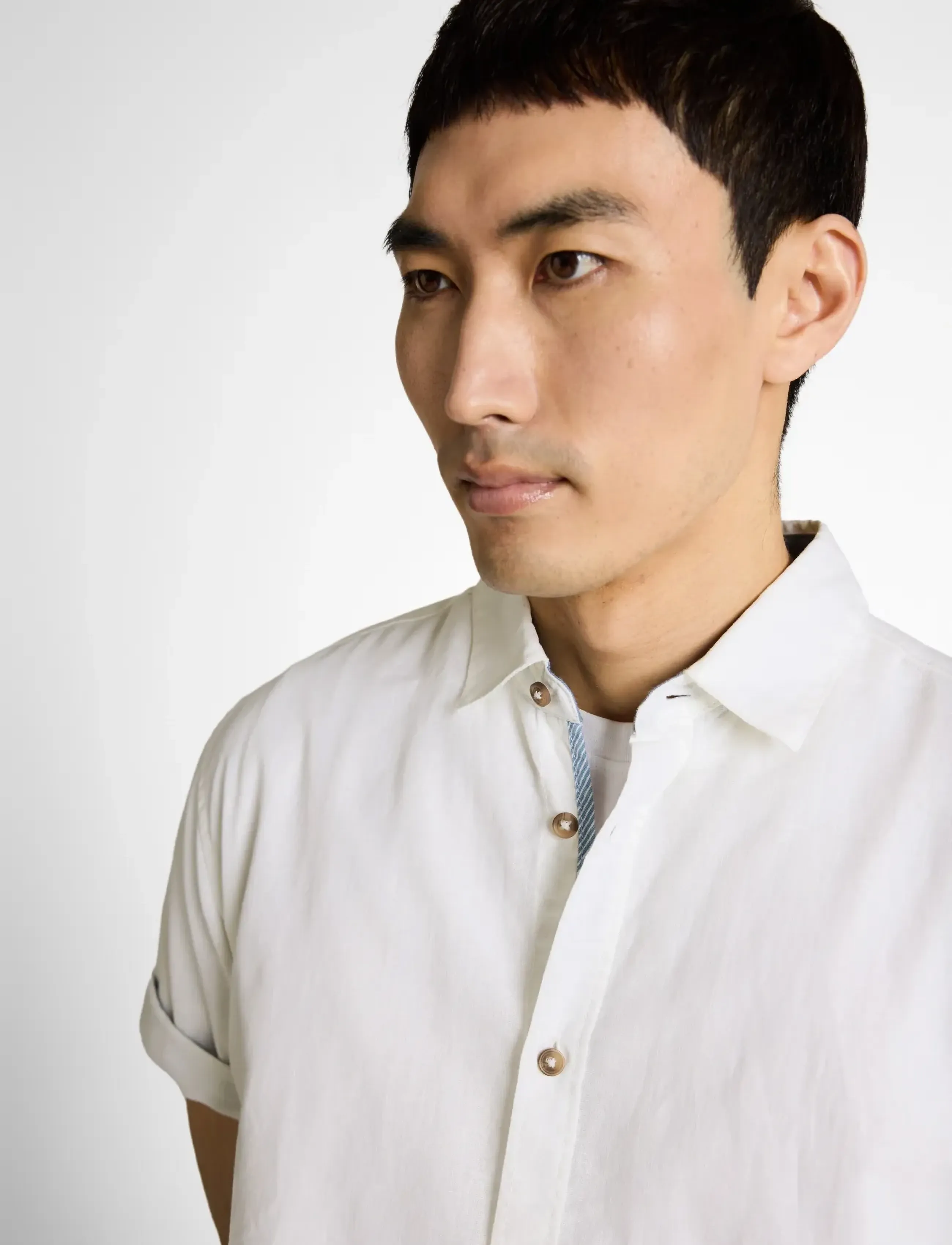 Tom Tailor - cotton linen shirt - laveste priser - white - 4