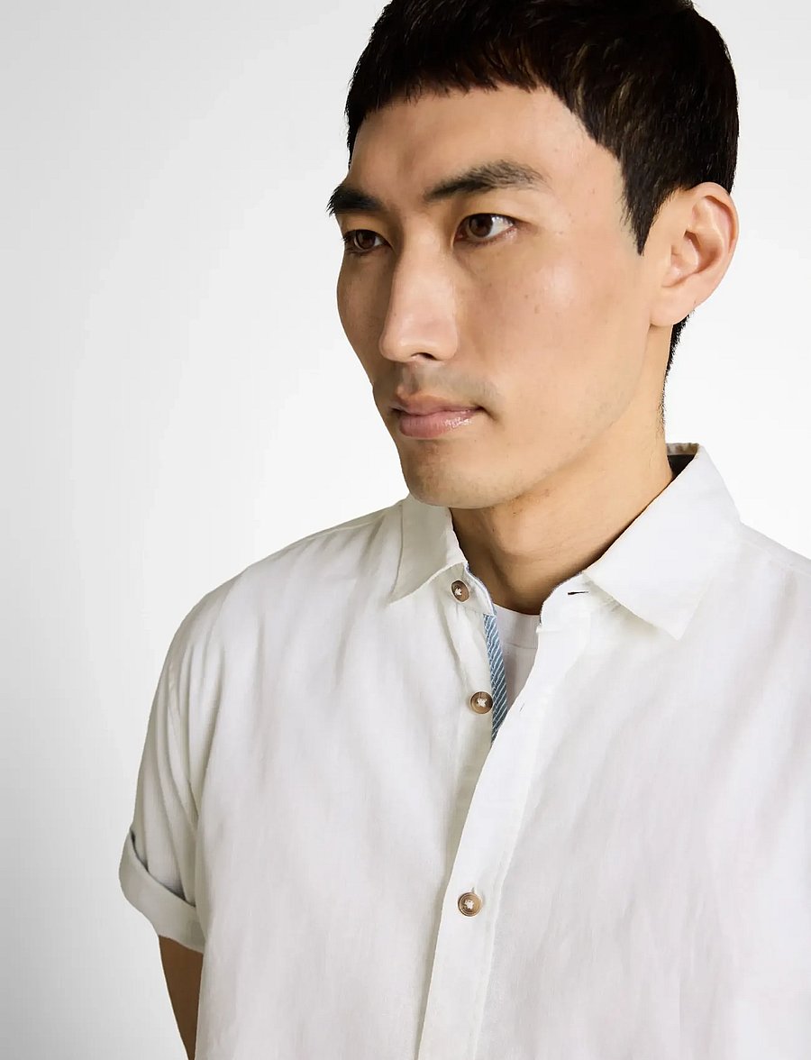 Tom Tailor - cotton linen shirt - leinenhemden - white - 4