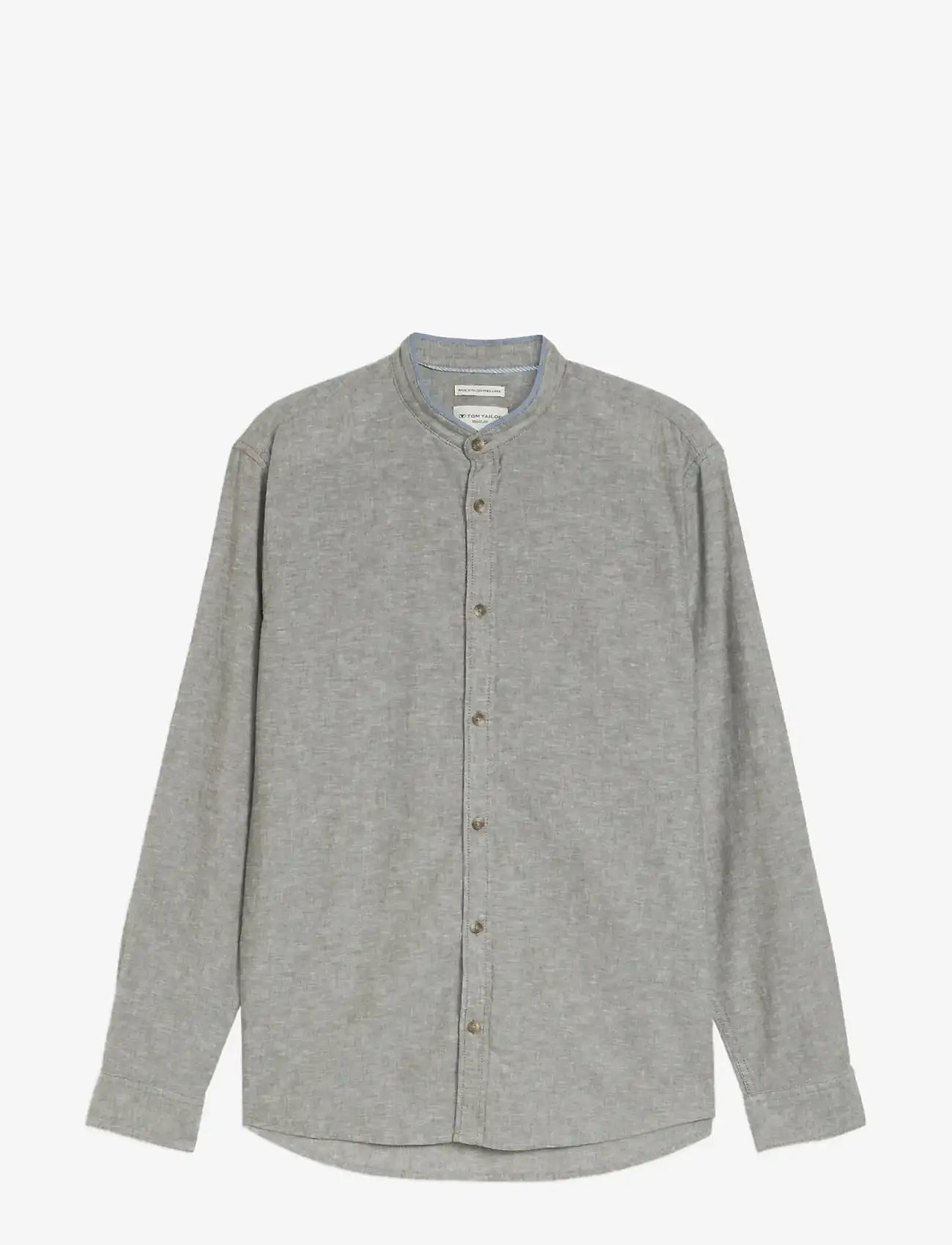 Tom Tailor - cotton linen shirt - hørskjorter - faded leaf green chambray - 1